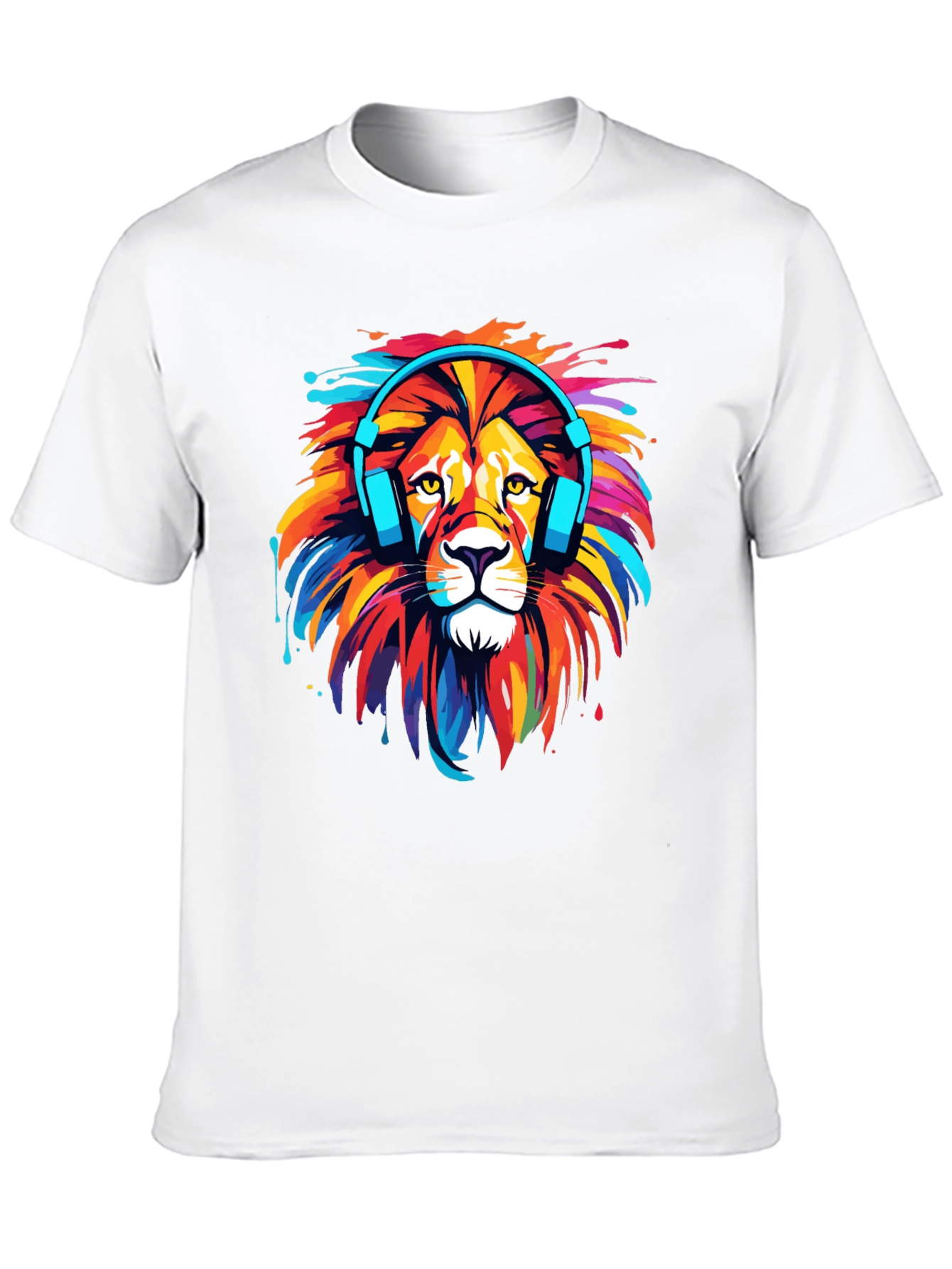 Black Lion Headphone Graphic Tee - Vivid Colors view 10