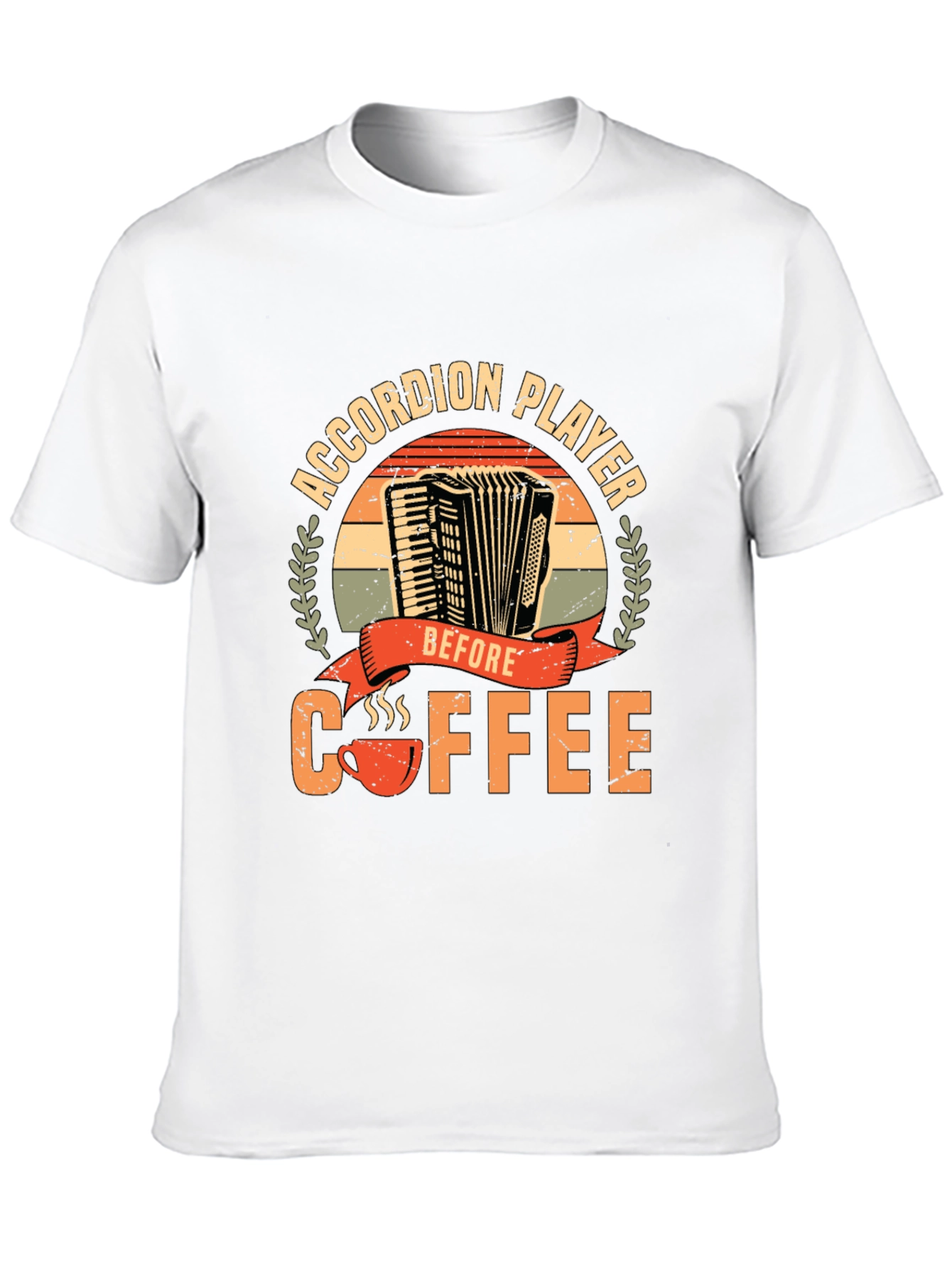 Black Accordion Player Before Coffee T-Shirt view 10