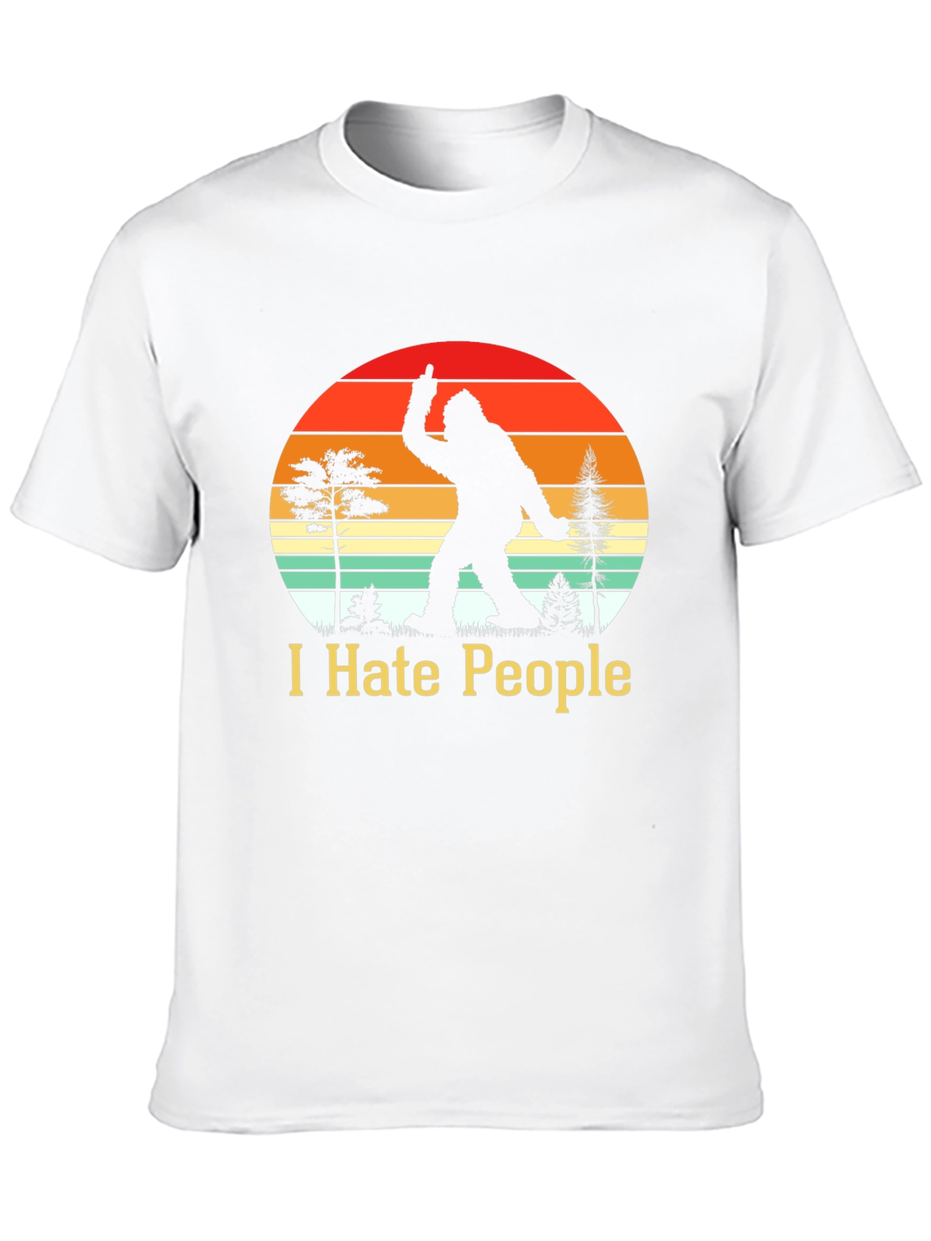 Black I Hate People Bigfoot T-Shirt Funny Sasquatch Tee view 10