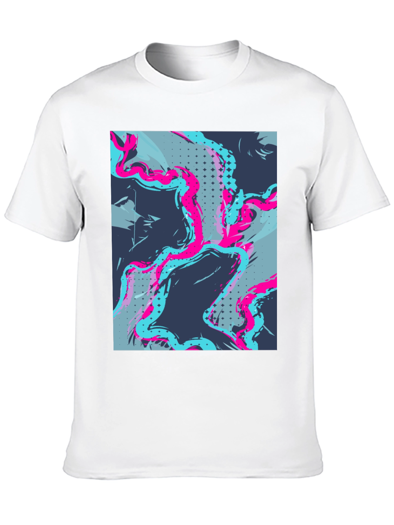 Black Abstract Graphic Print Men's Black Tee view 10