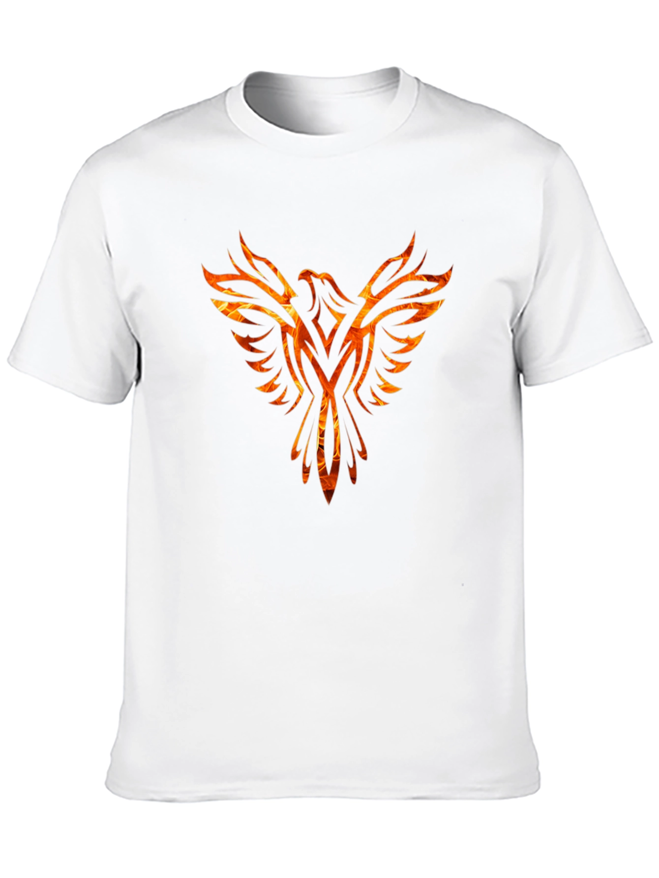 Black Fiery Phoenix Graphic Black T-Shirt view 10