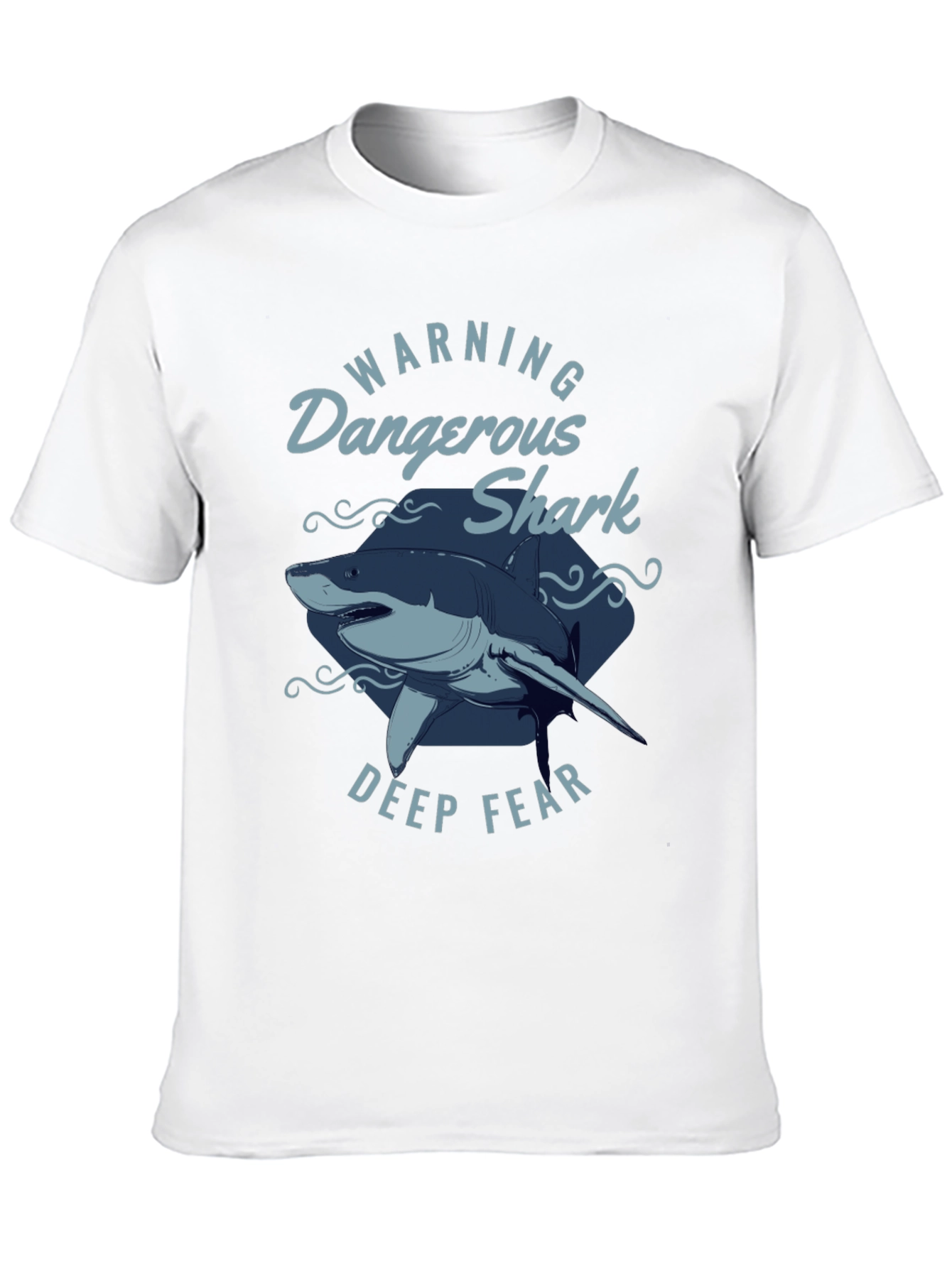 Black Dangerous Shark Graphic Print Black T-Shirt view 10