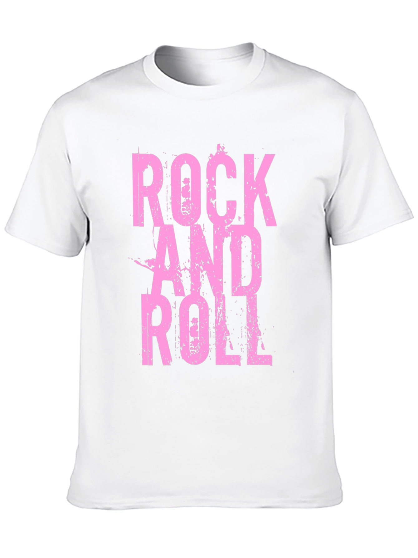 Black Rock and Roll Pink Print Black T-Shirt view 10