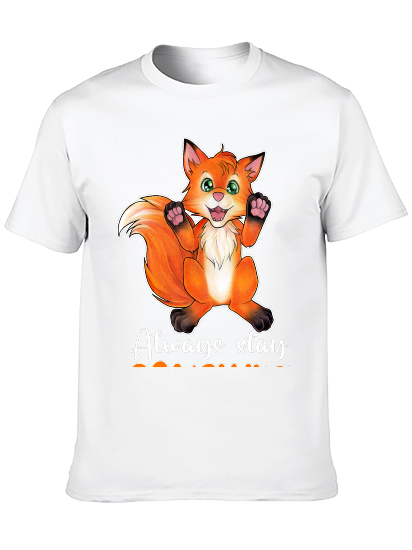 Black Cute Fox T-Shirt - Always Stay view 10