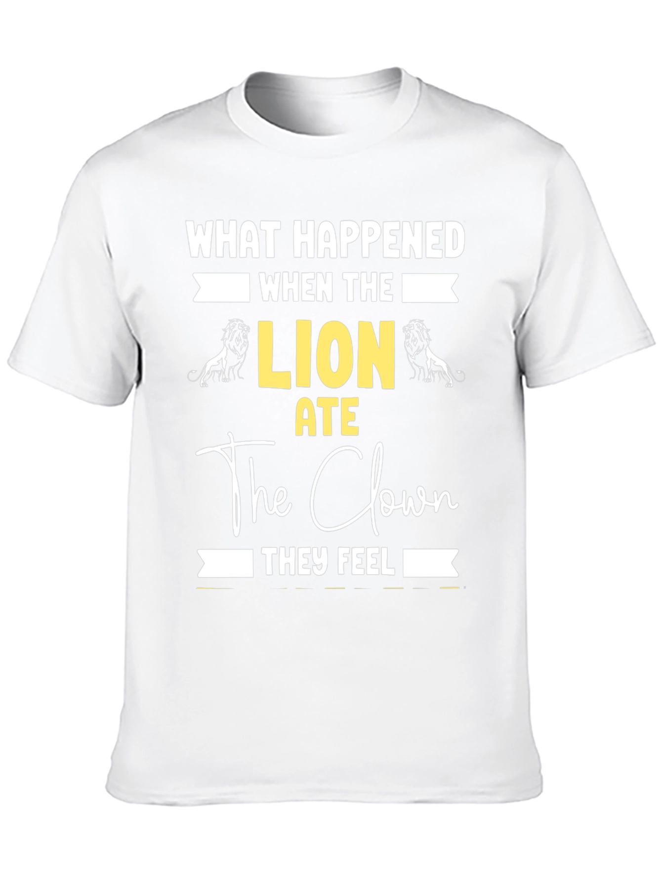 Black Lion Ate Clown Graphic Tee - Funny Statement T-Shirt view 10