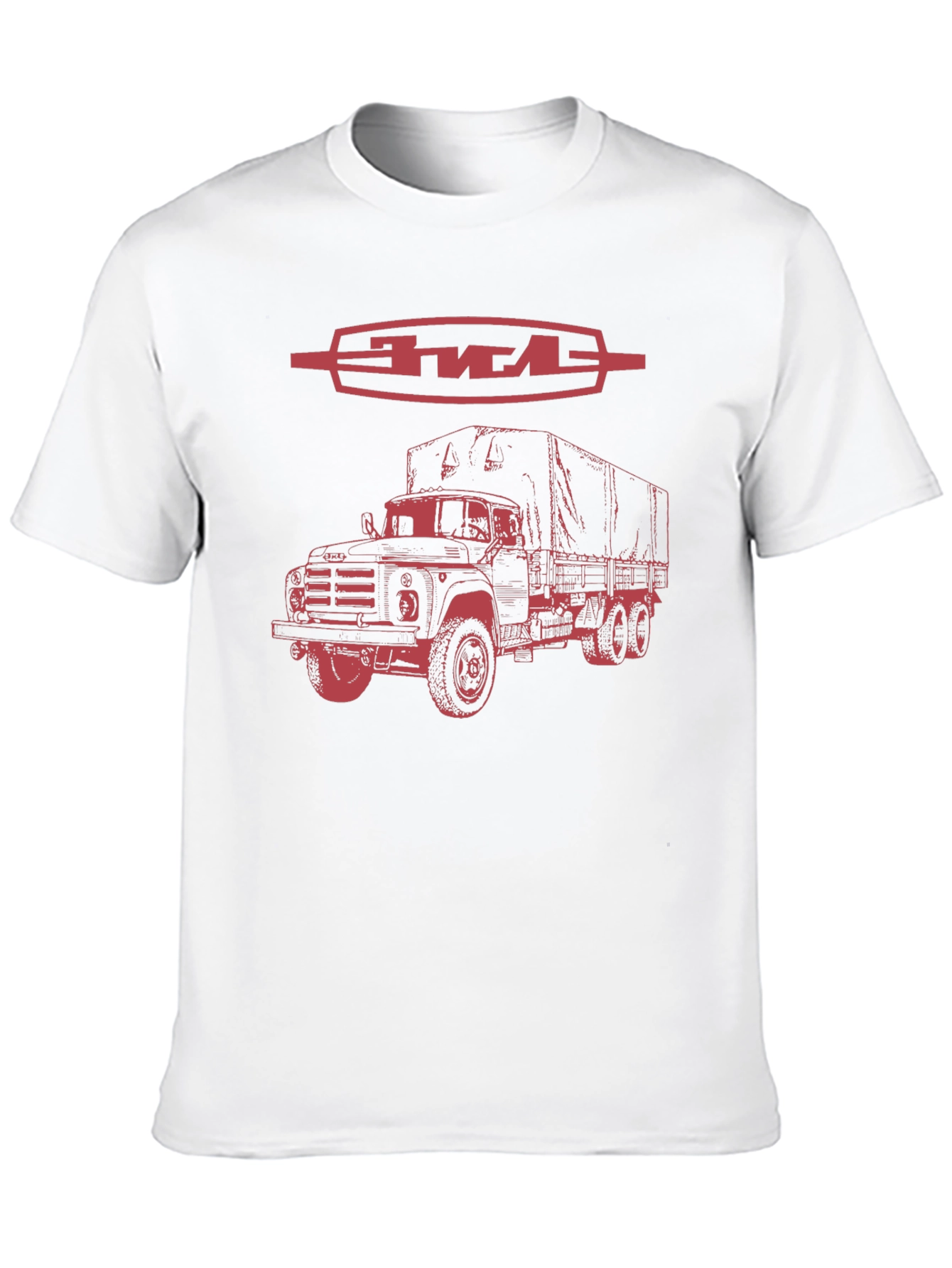 Black Retro ZIL Truck Graphic Tee - Classic Vehicle Design view 10
