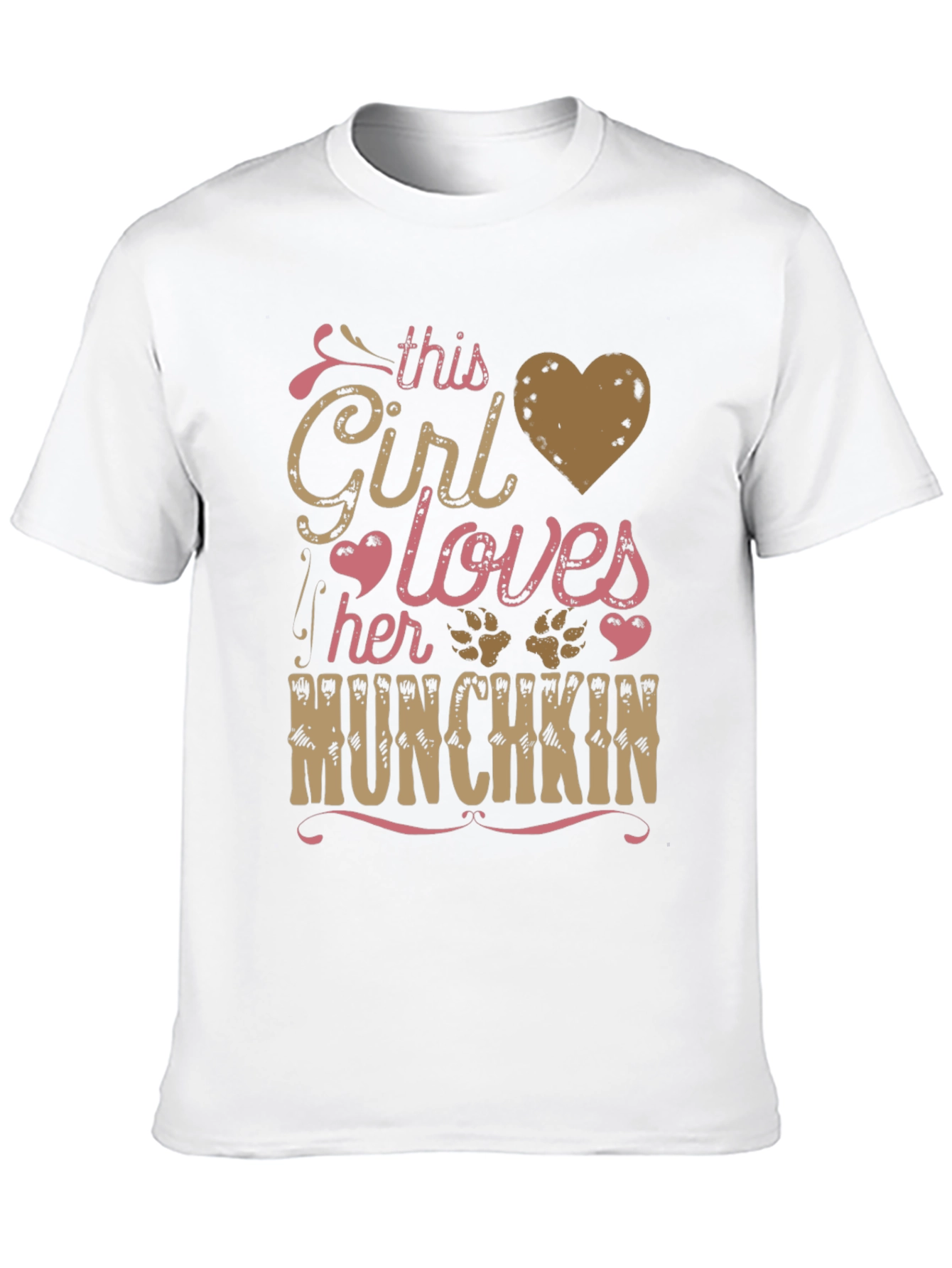 Black This Girl Loves Her Munchkin Pet Paw Print T-Shirt view 10