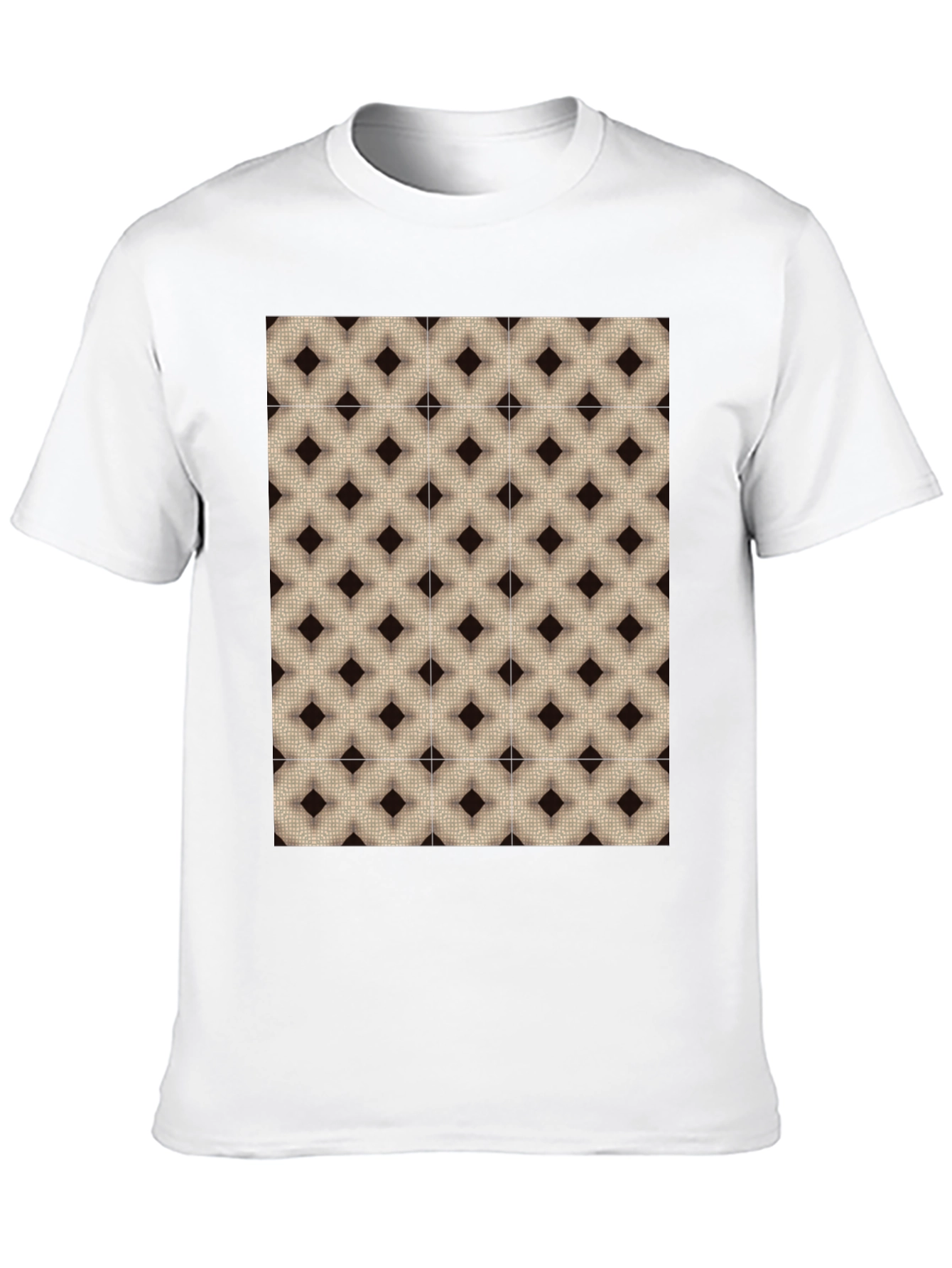 Black Geometric Pattern Black T-Shirt view 10