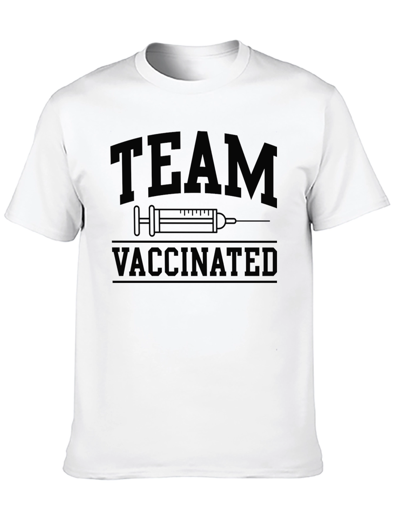 Black Team Vaccinated Graphic T-Shirt view 10