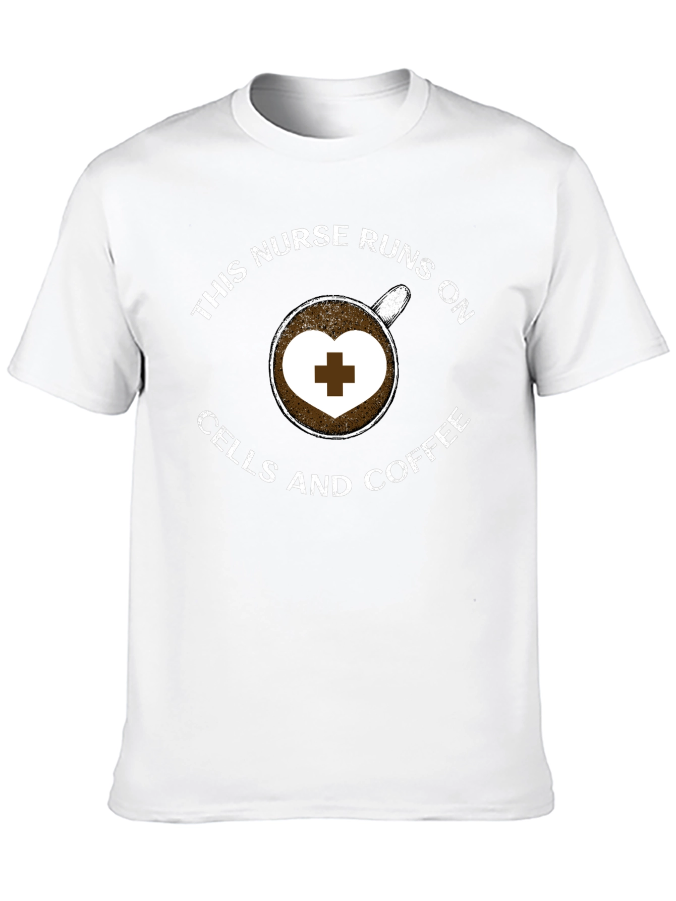 Black Nurse Coffee T-Shirt - Runs on Cells and Coffee view 10
