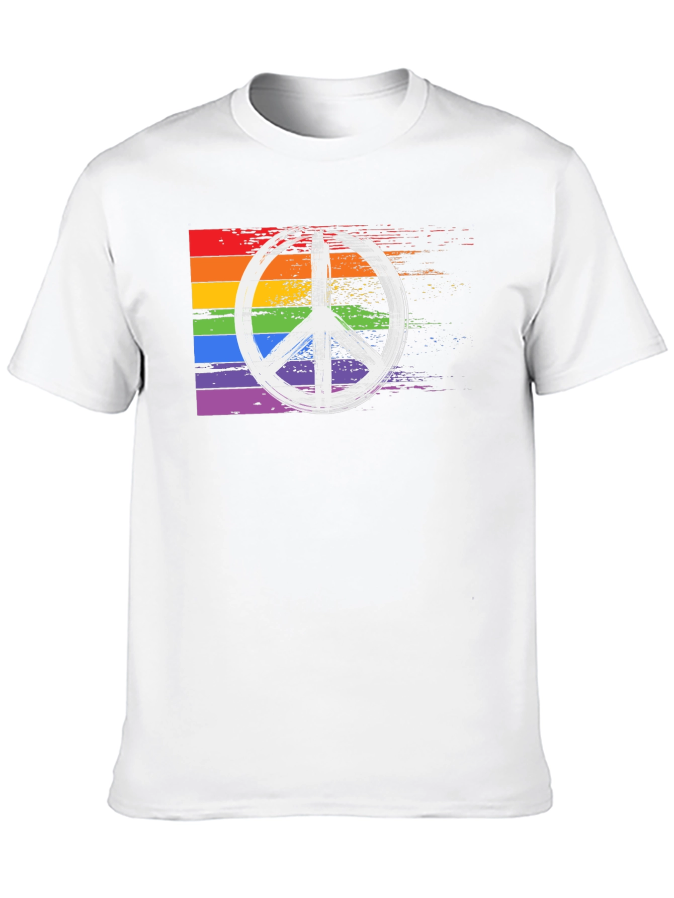 Black Rainbow Peace Sign T-Shirt - Black Cotton Blend view 10