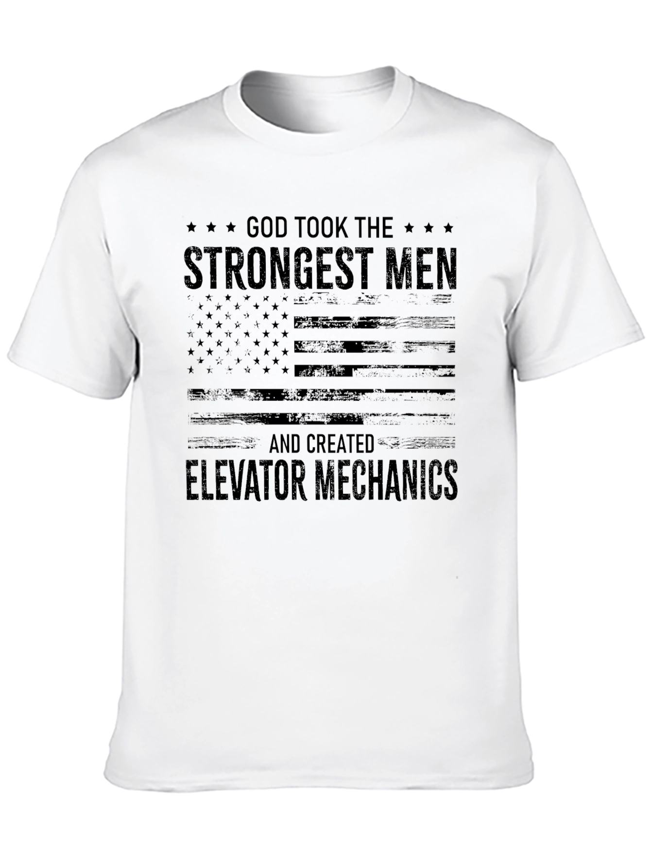 Black Elevator Mechanics T-Shirt - Strongest Men view 10