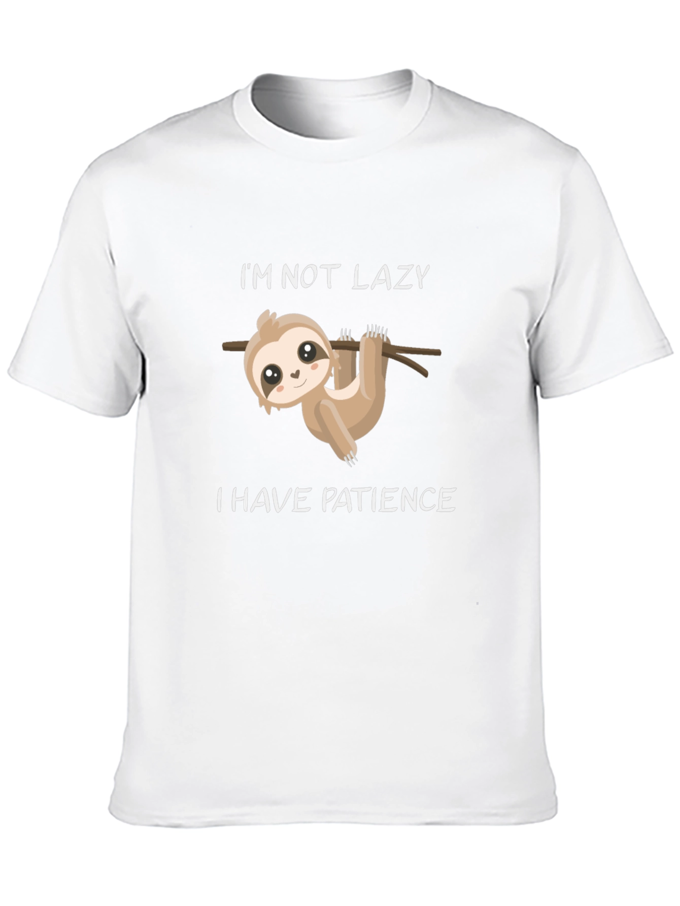 Black Patience Sloth T-Shirt - Funny Lazy Humor Tee view 10