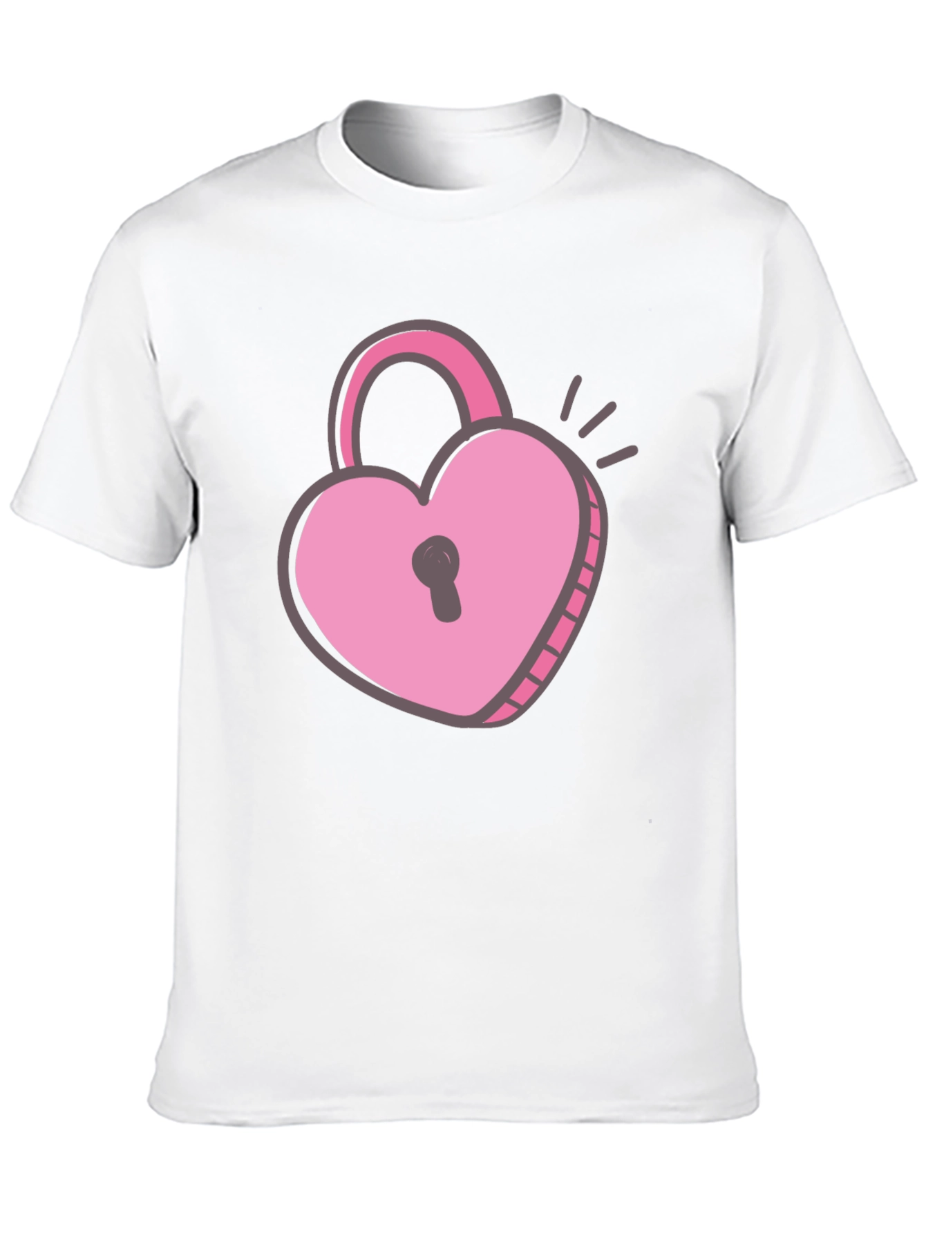 Black Heart Lock T-Shirt - Black Cotton Valentine's Day Tee view 10