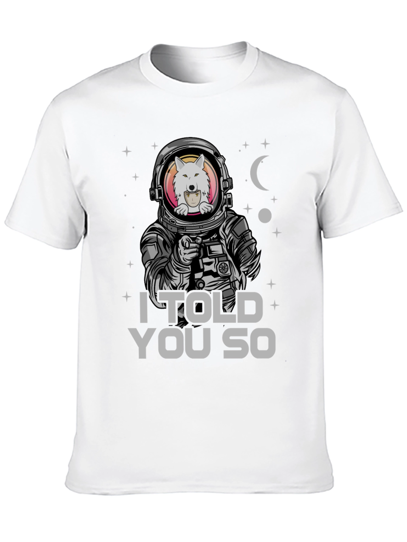 Black Astronaut Wolf T-Shirt - I Told You So view 10