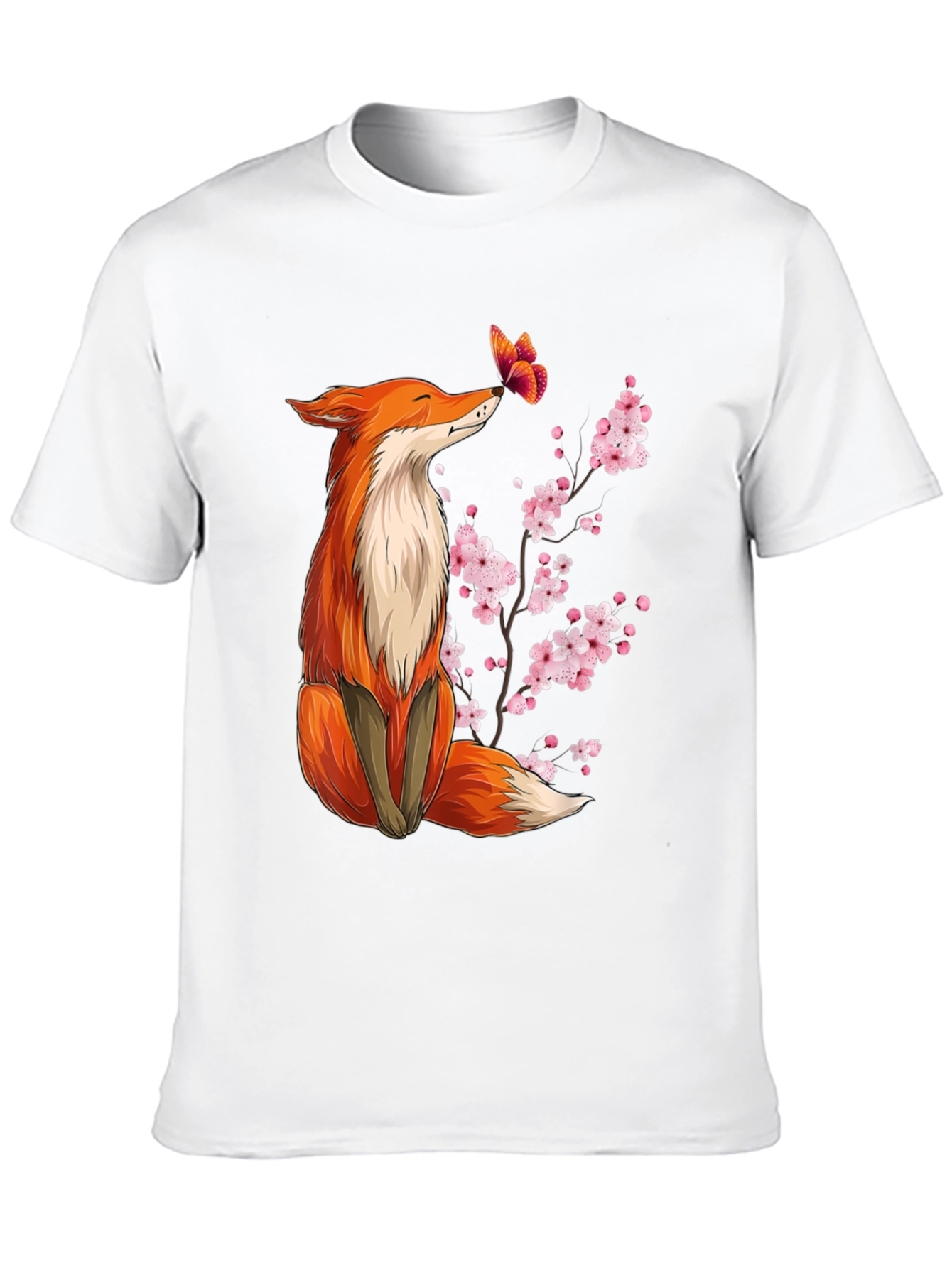 Black Fox and Butterfly Graphic Tee view 10