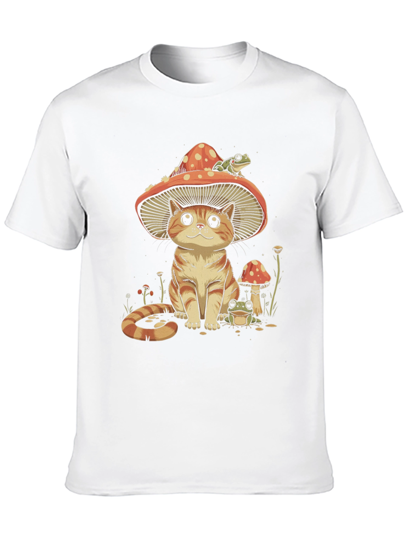 Black Mushroom Cat & Frog T-Shirt view 10