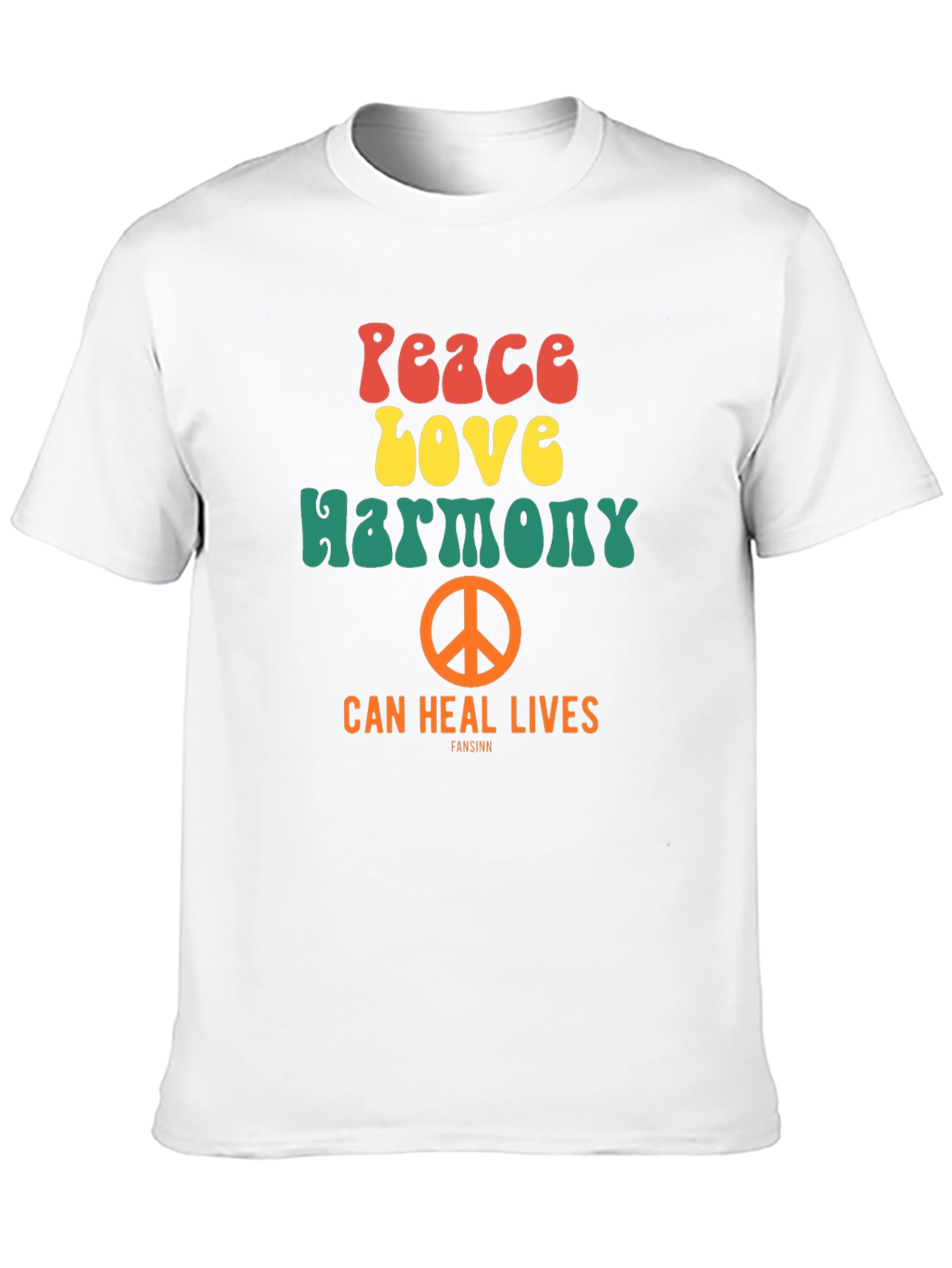 Black Peace Love Harmony Graphic T-Shirt - Retro Style Tee view 10