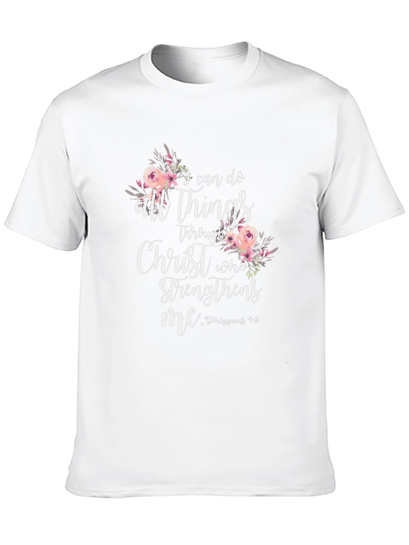 Black I Can Do All Things Through Christ Black T-Shirt view 10