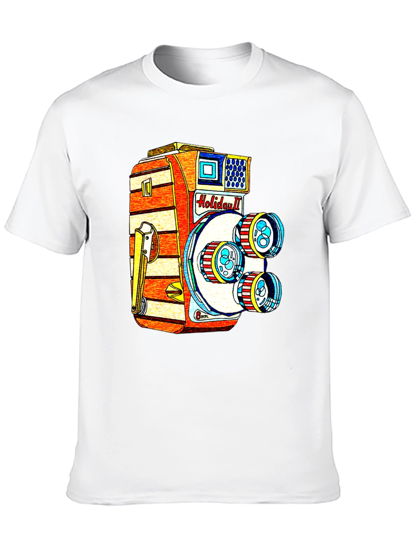 Black Retro Holiday II Camera Graphic T-Shirt view 10