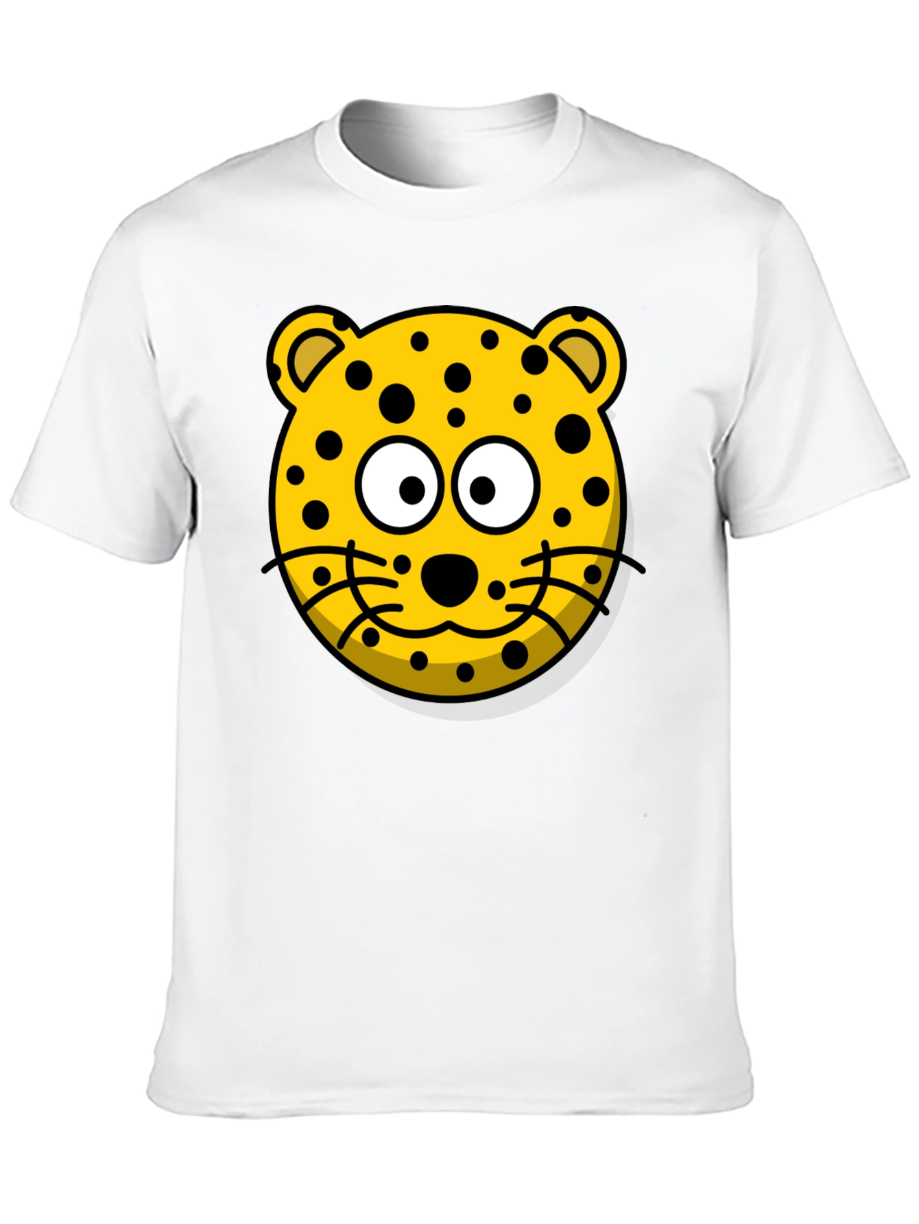 Black Cartoon Leopard Graphic T-Shirt - Black Cotton Tee view 10
