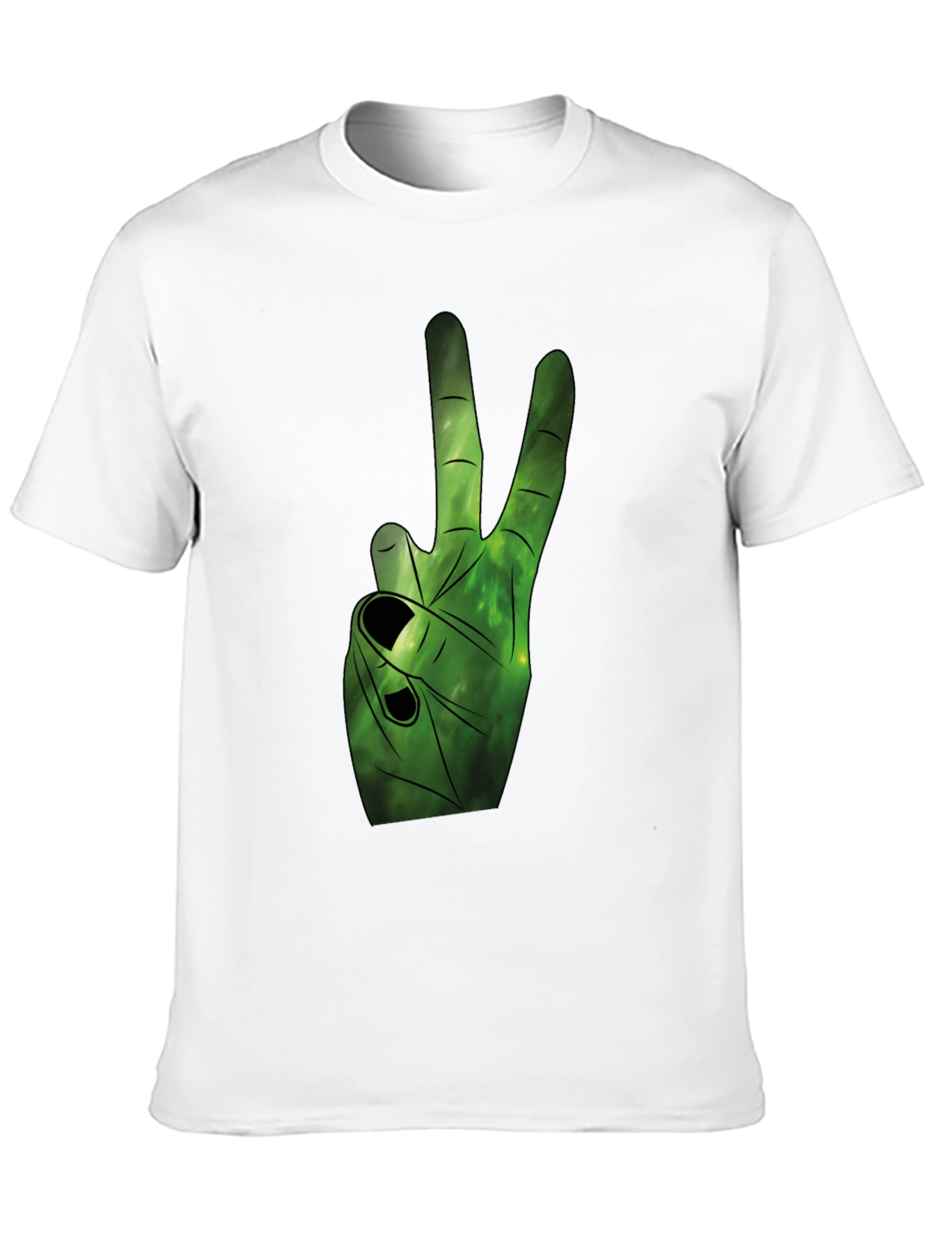 Black Peace Sign Graphic Tee - Black Cotton Comfort view 10