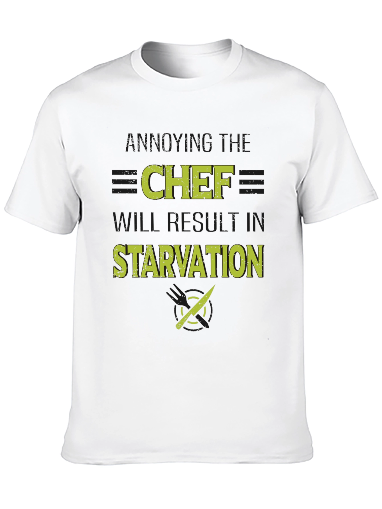Black Funny Chef T-Shirt - Starvation Warning view 10
