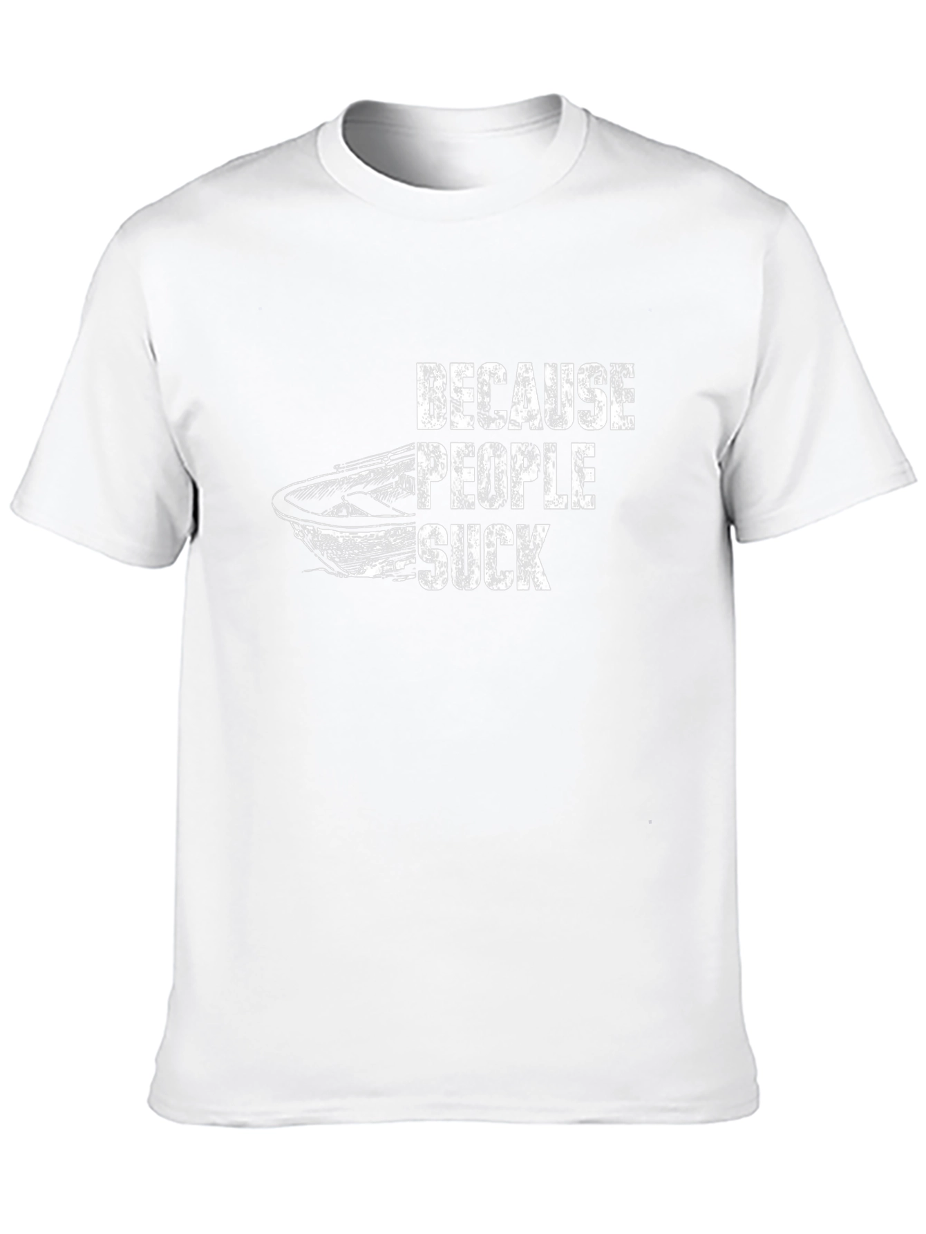 Black Because People Suck Boat Graphic T-Shirt view 10