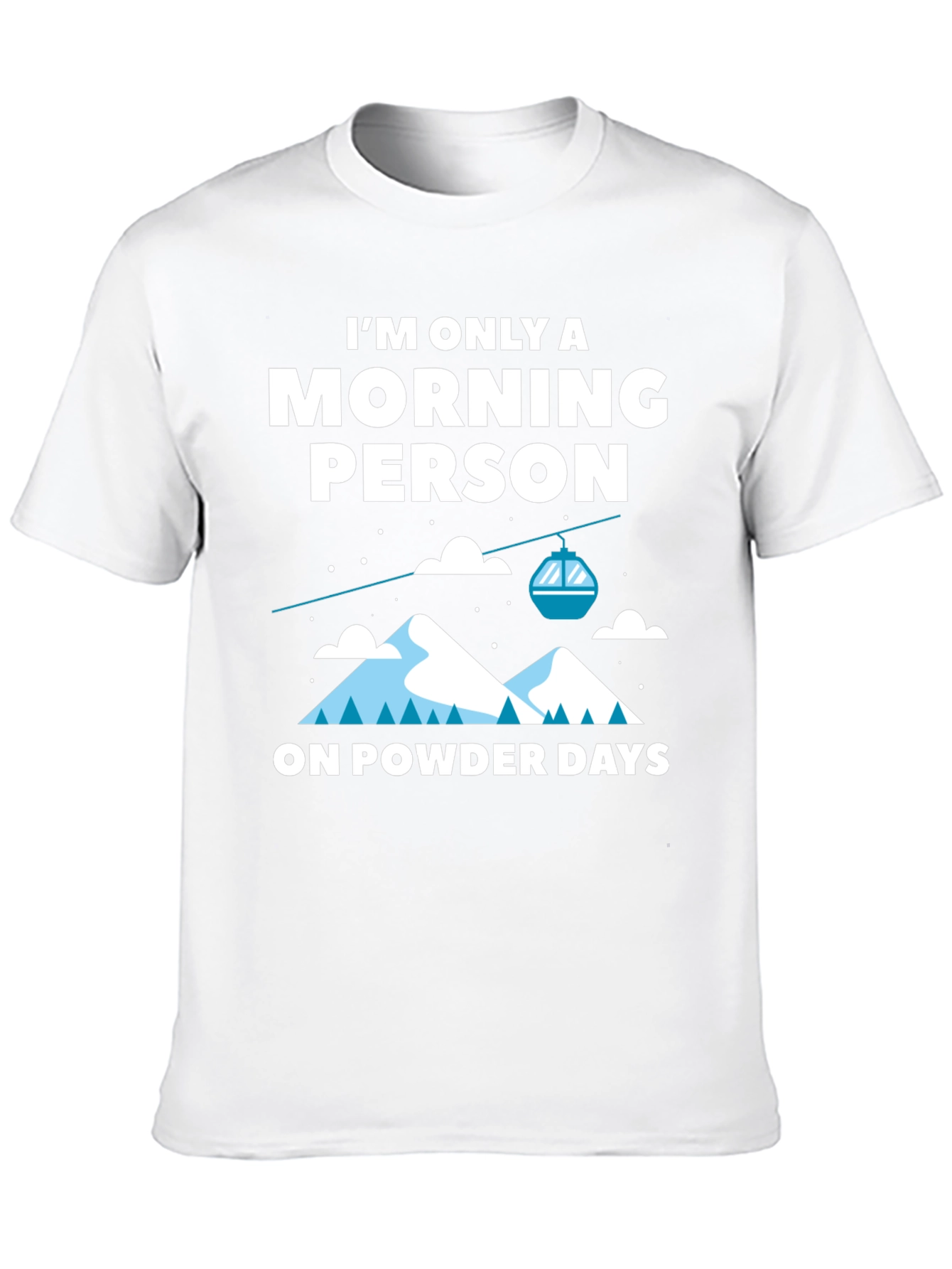 Black Morning Person Powder Days Graphic Tee view 10