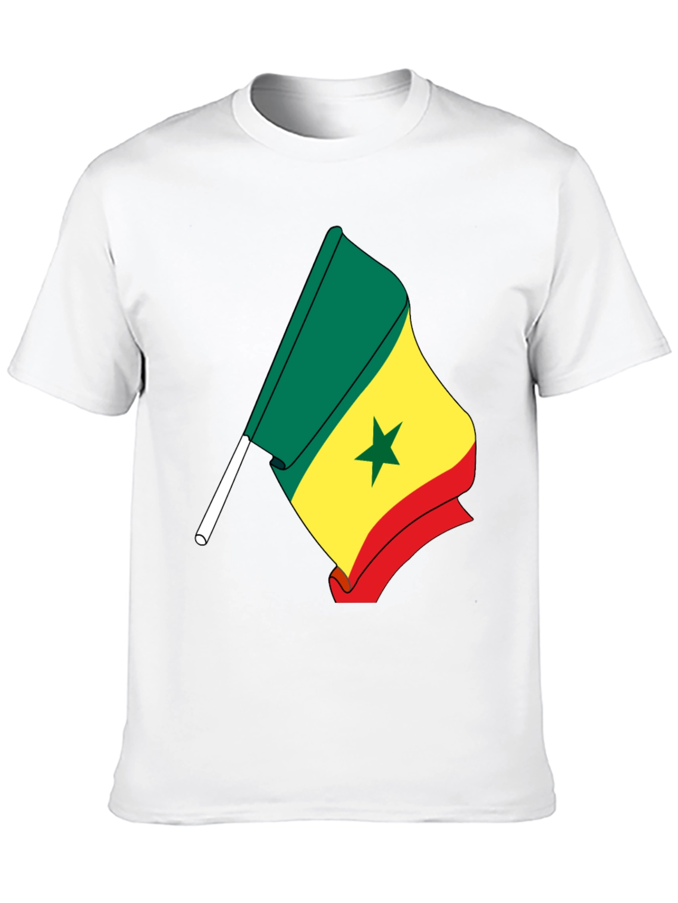 Senegal Flag Graphic Tee - Black Cotton Shirt - 10