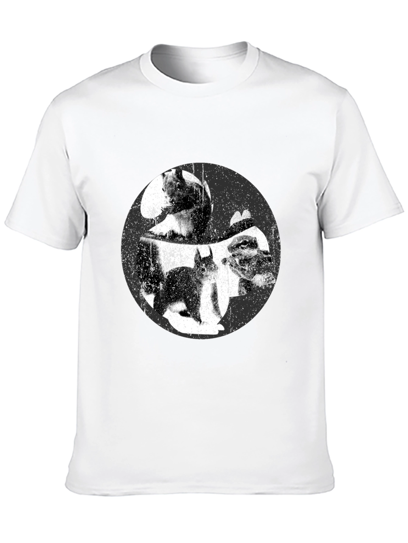 Black Squirrel Yin Yang Graphic T-Shirt - Black view 10