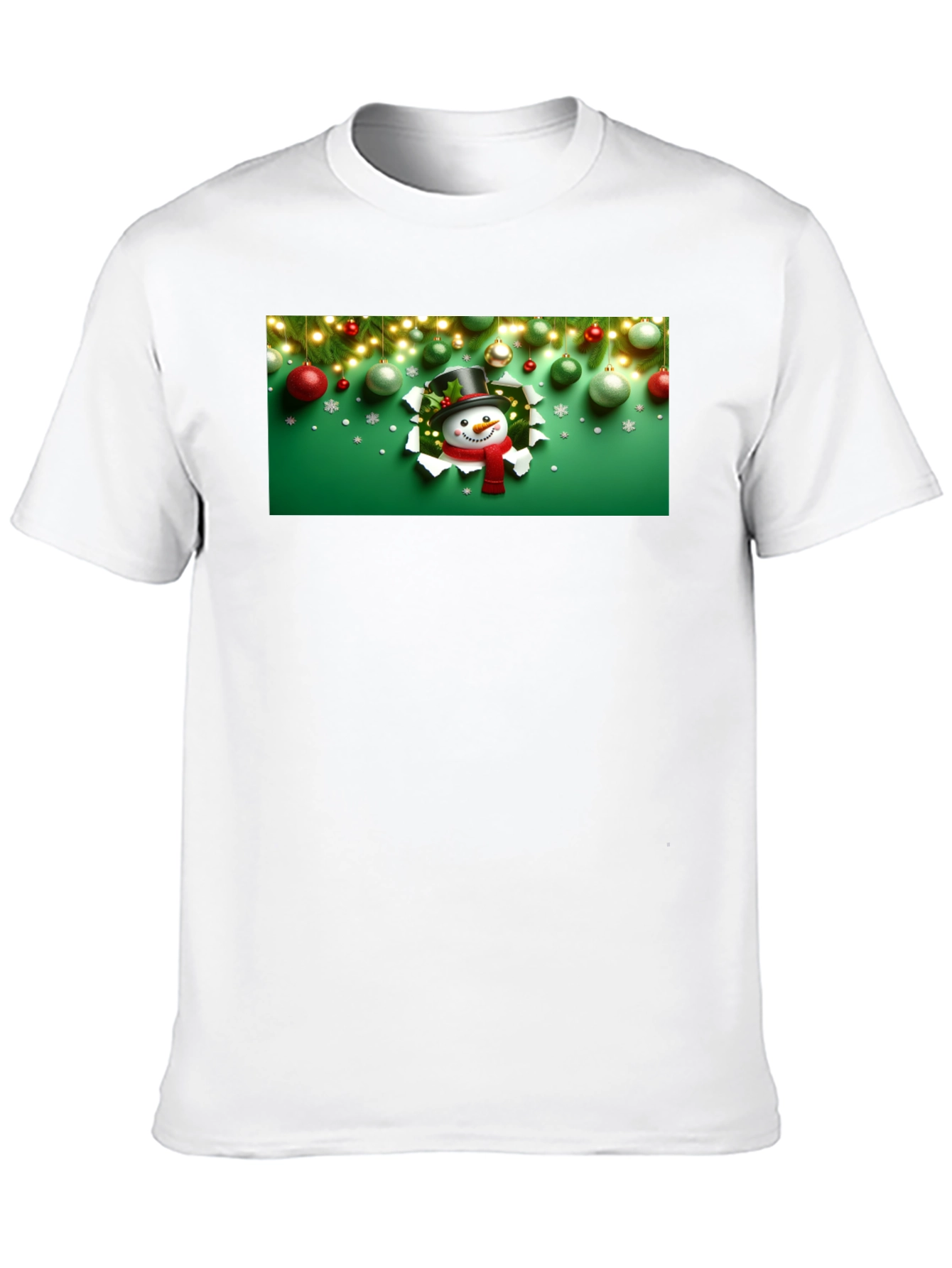 Black Festive Snowman Graphic Tee view 10