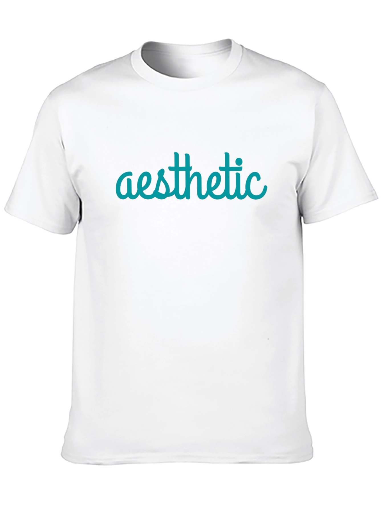 Black Aesthetic Teal Graphic Print Black T-Shirt view 10