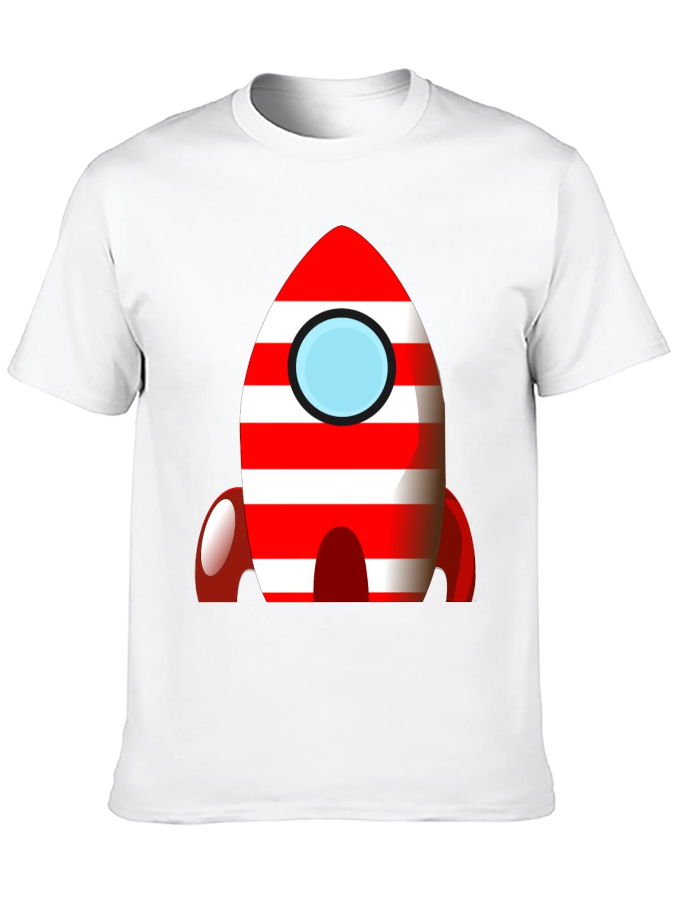 Black Retro Rocket T-Shirt - Bold Striped Design view 10