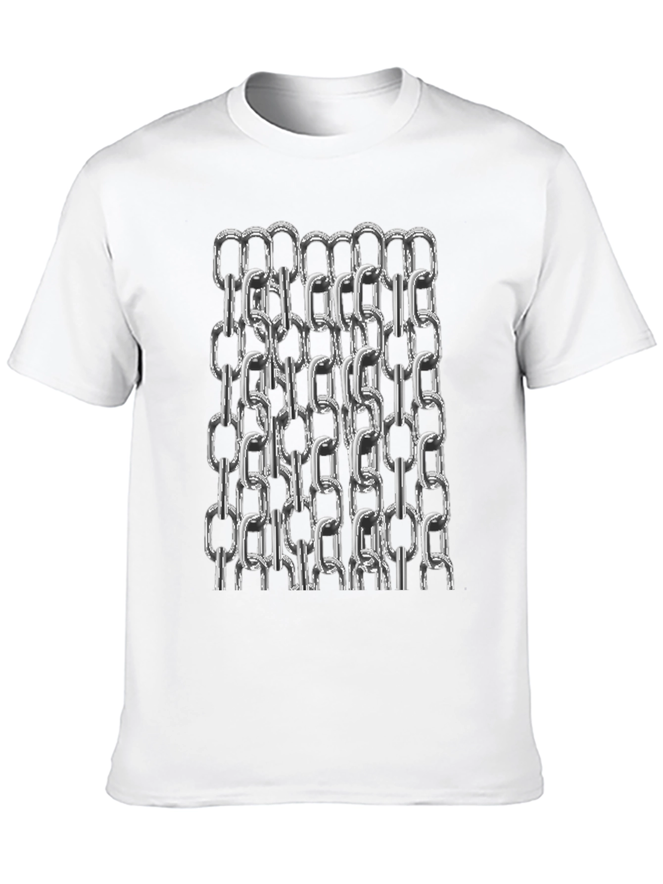 Black Chain Link Graphic Tee - Black Cotton Casual T-Shirt view 10