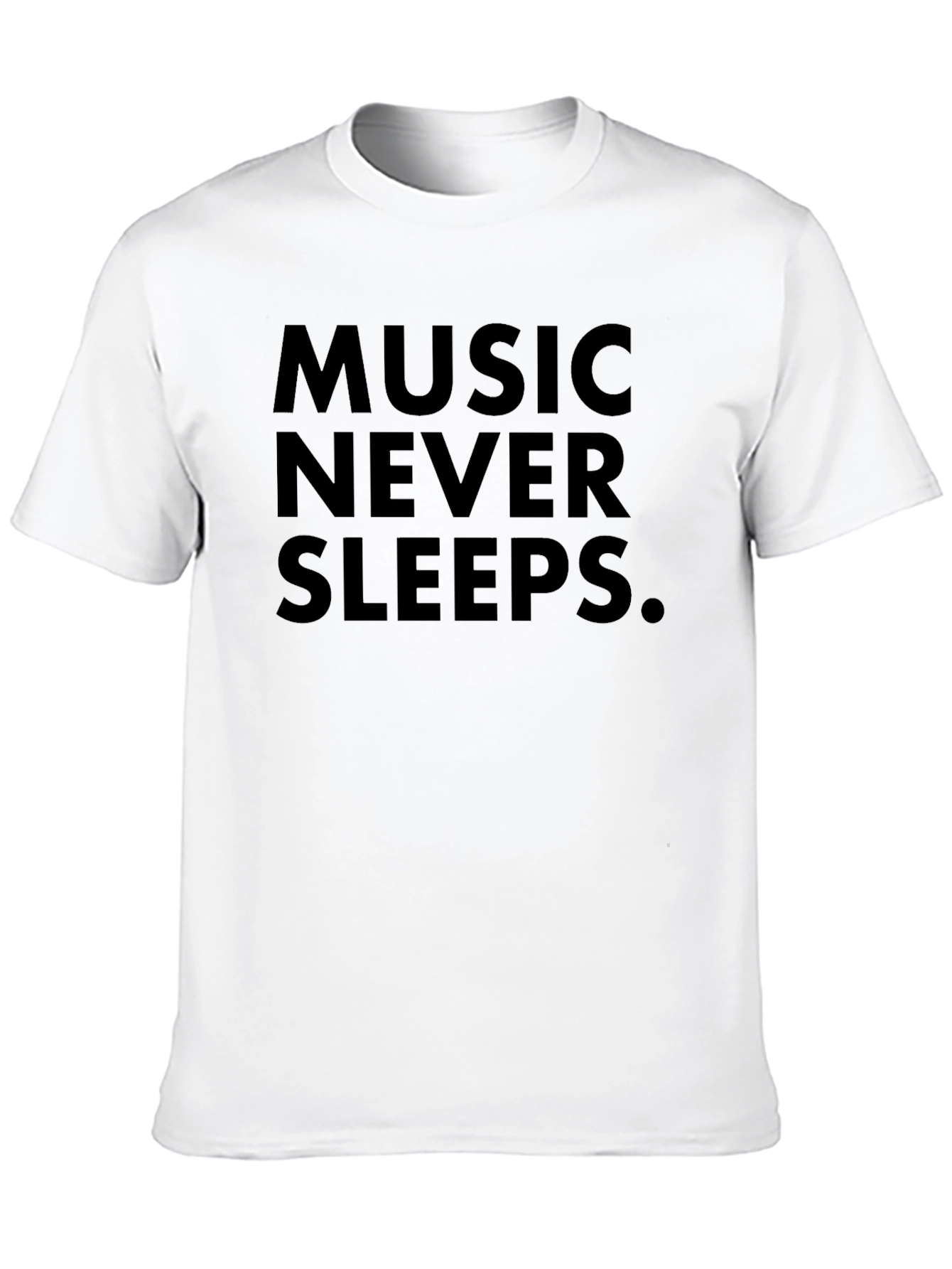 Black Music Never Sleeps Black Graphic Tee view 10