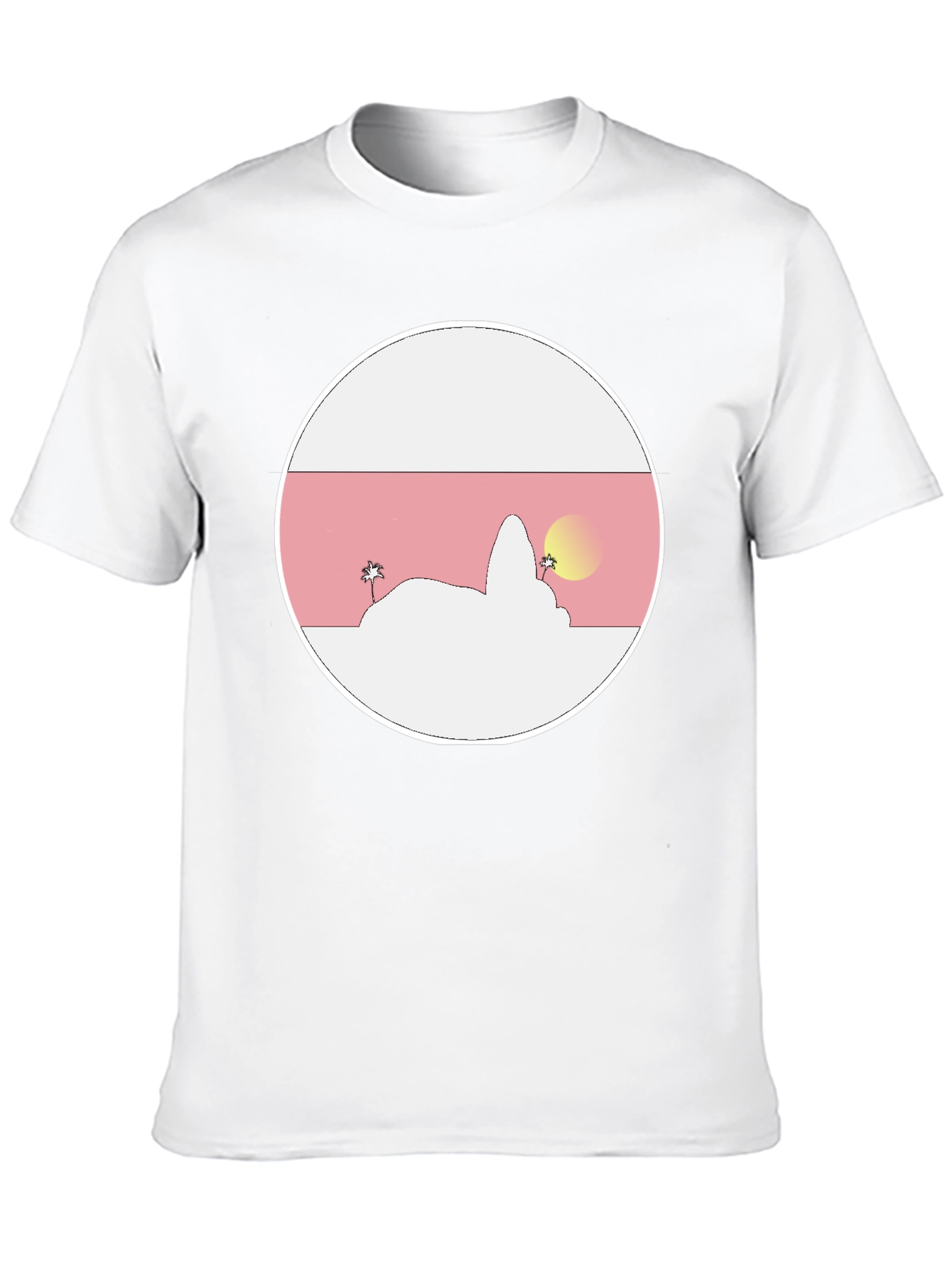 Sunset Island Graphic Tee - Black Cotton Blend - 10