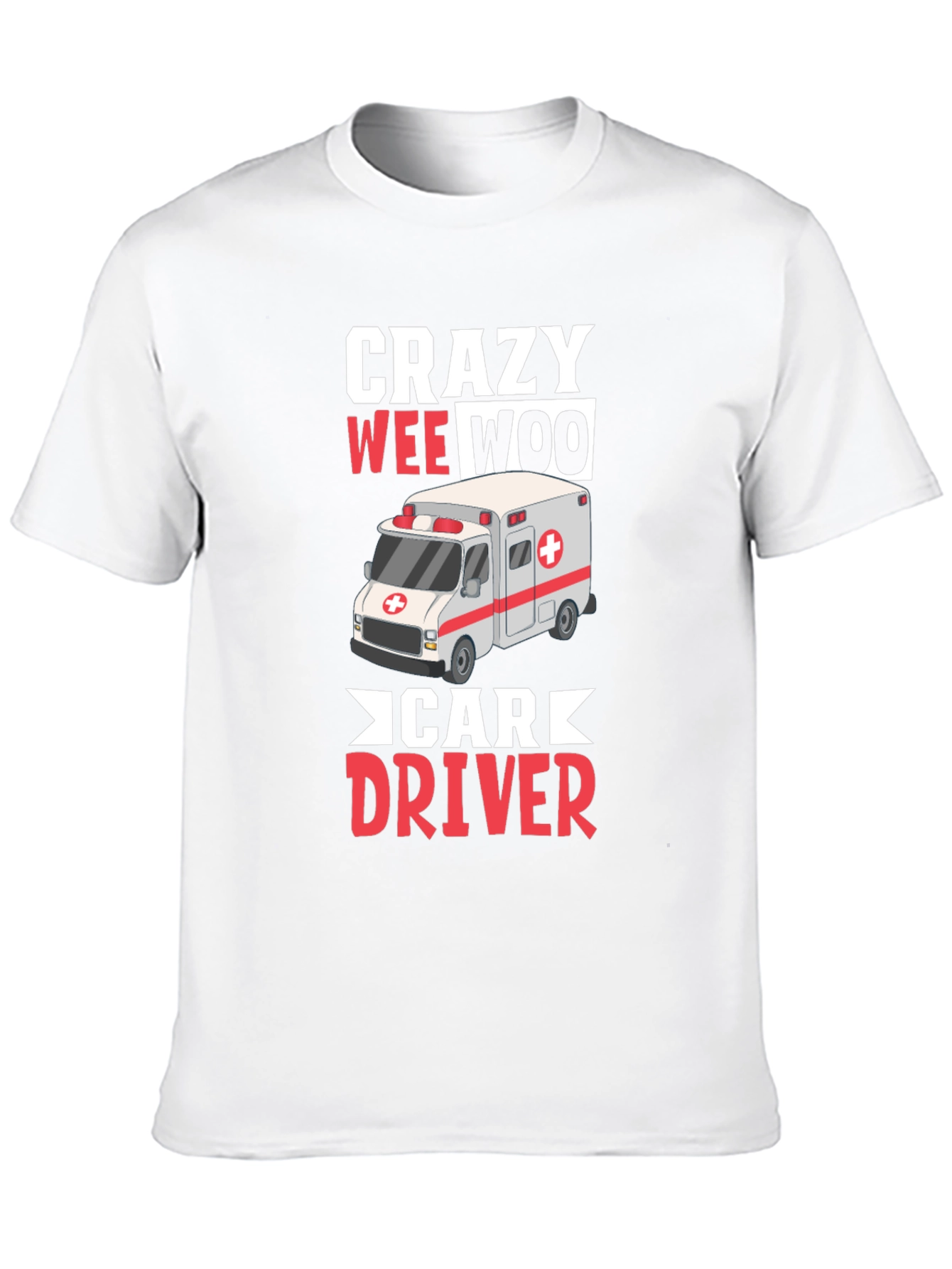 Black Crazy Wee Woo Car Driver T-Shirt view 10