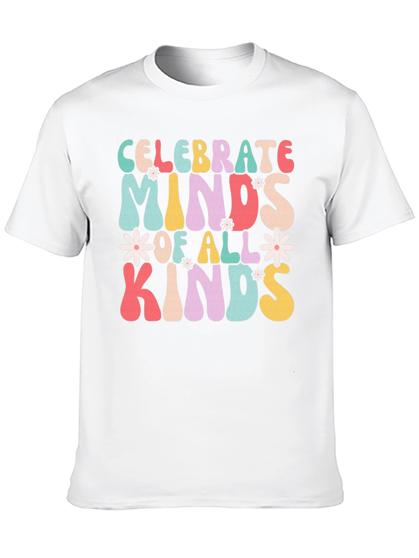 Black Celebrate Minds T-Shirt, Retro Design view 10