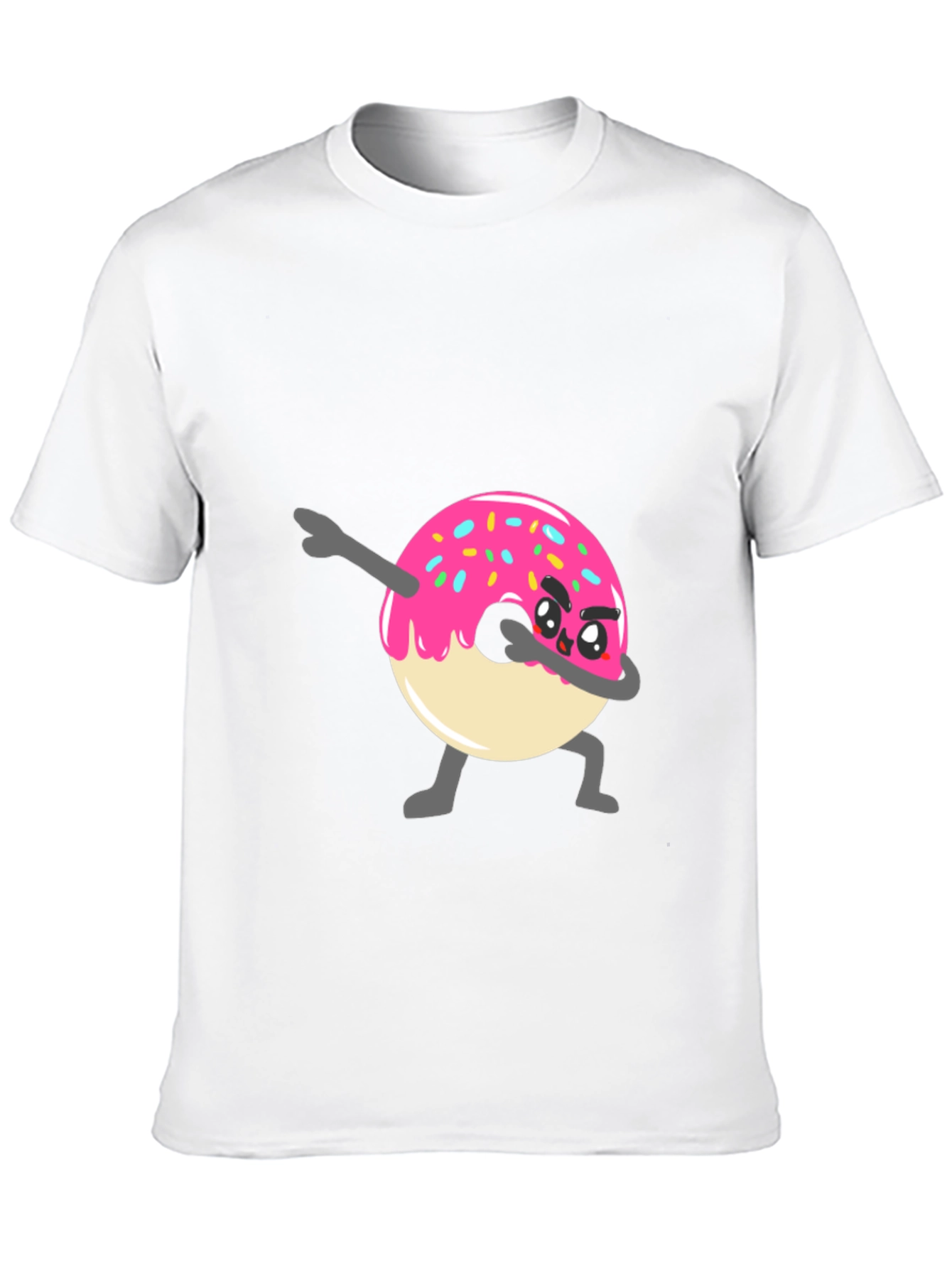 Black Dabbing Donut Graphic Tee - Funny Cartoon T-Shirt view 10