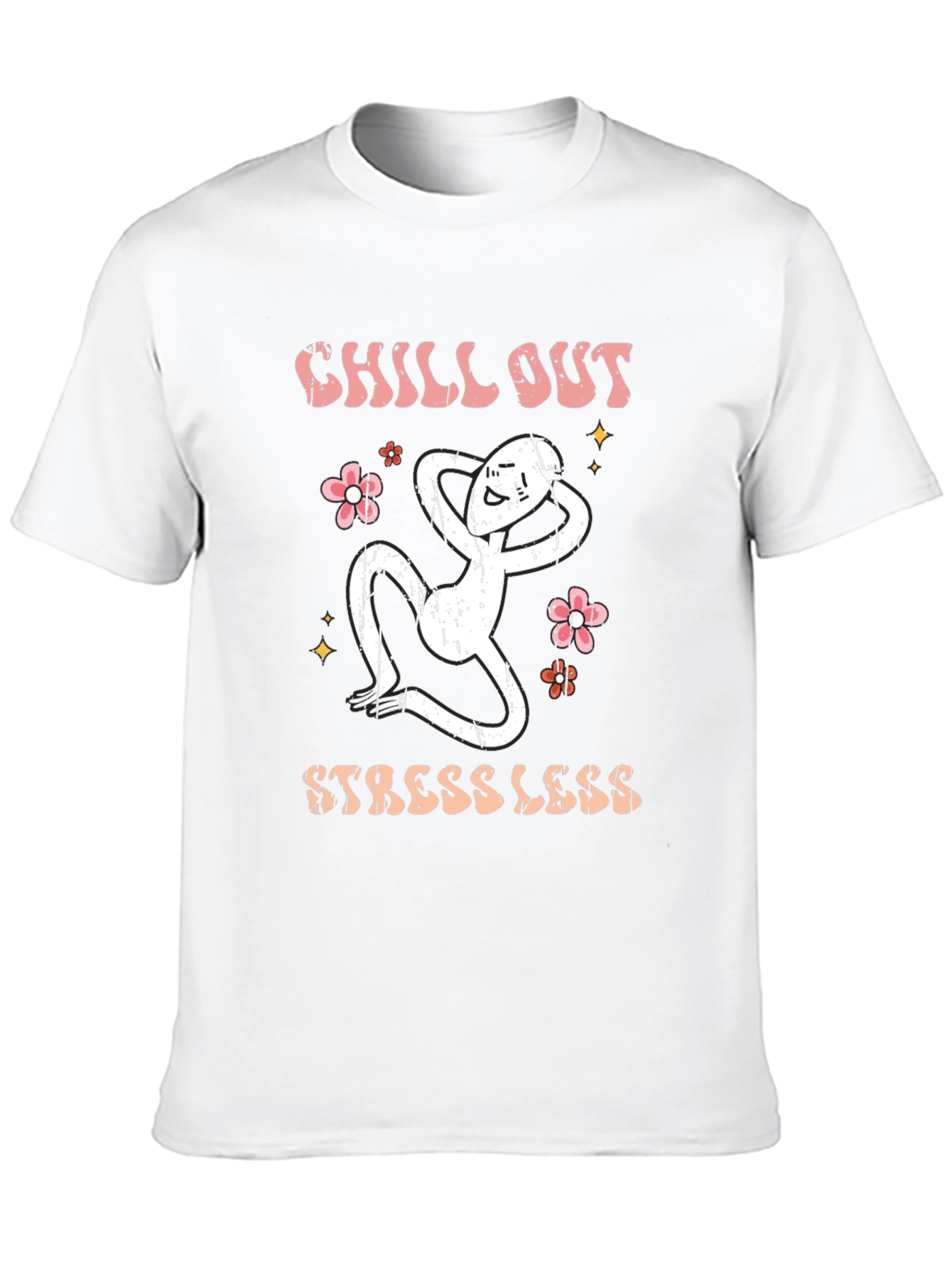 Black Chill Out Stress Less Graphic Tee view 10