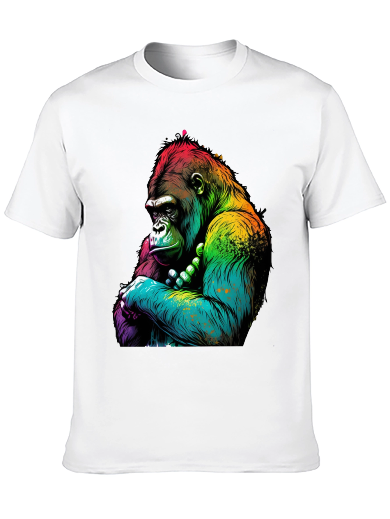 Black Rainbow Gorilla Graphic Tee - Bold Ape Design view 10