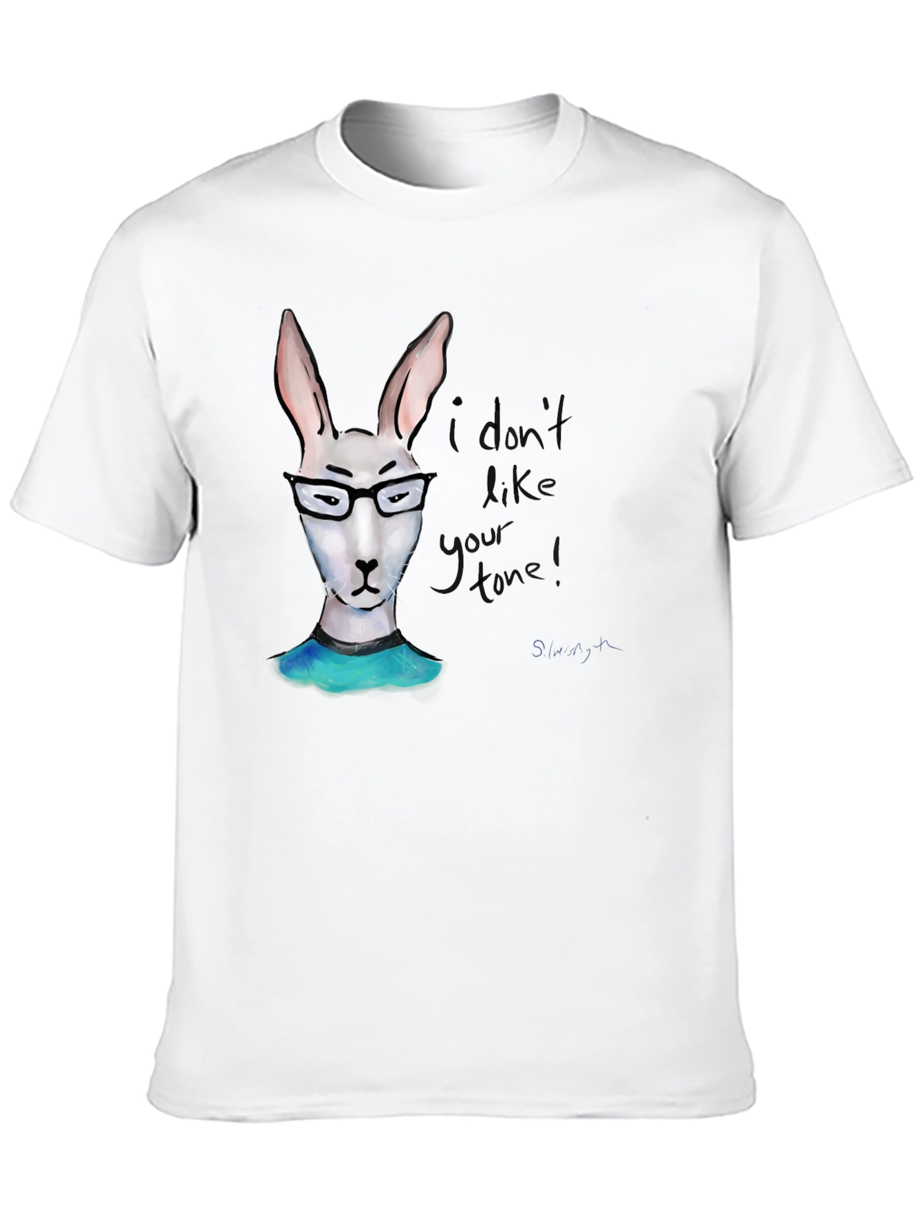 Black Funny Bunny Black T-Shirt - I Don't Like Your Tone view 10