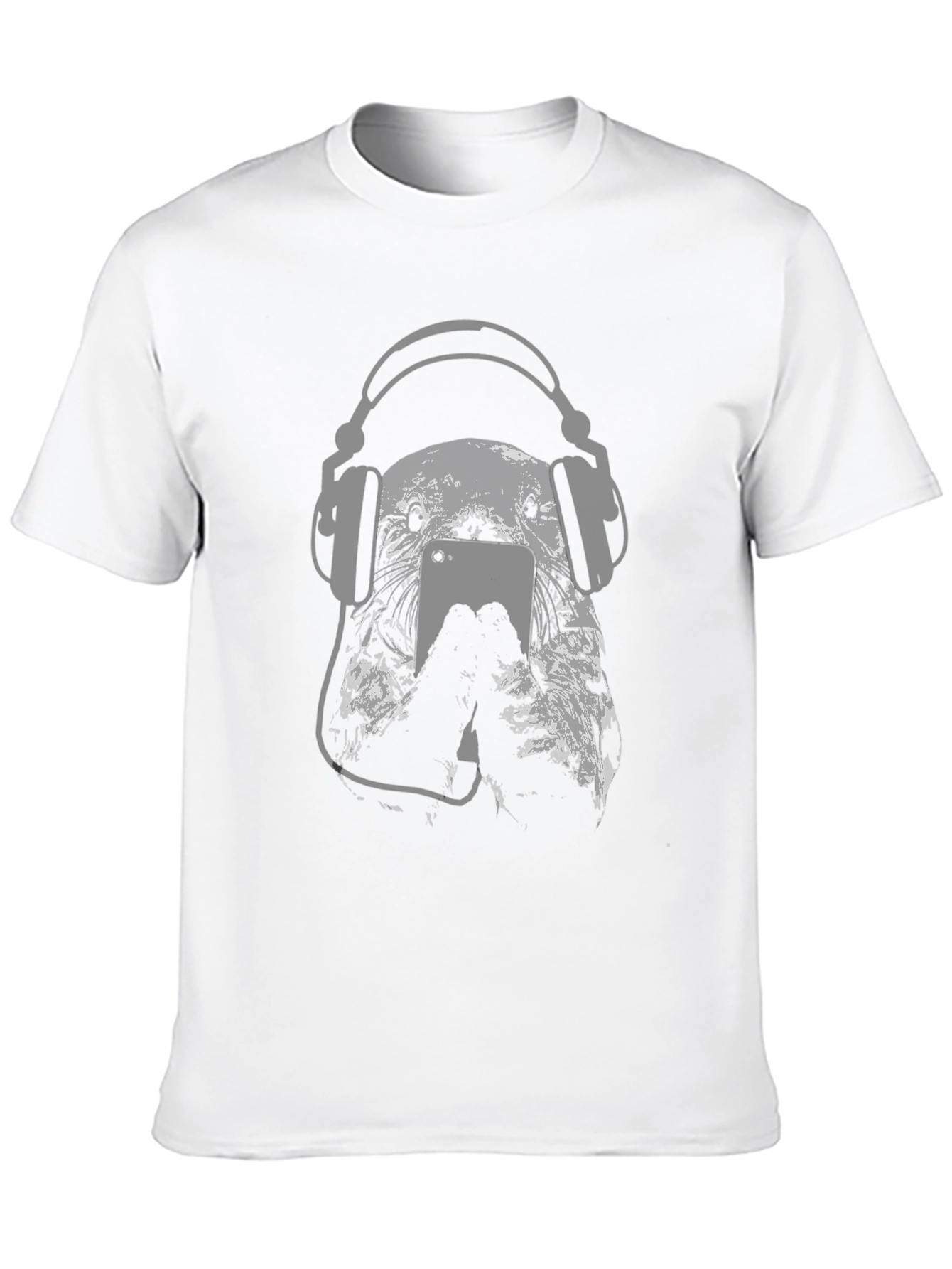 Black DJ Dog Graphic Tee - Black Cotton T-Shirt view 10