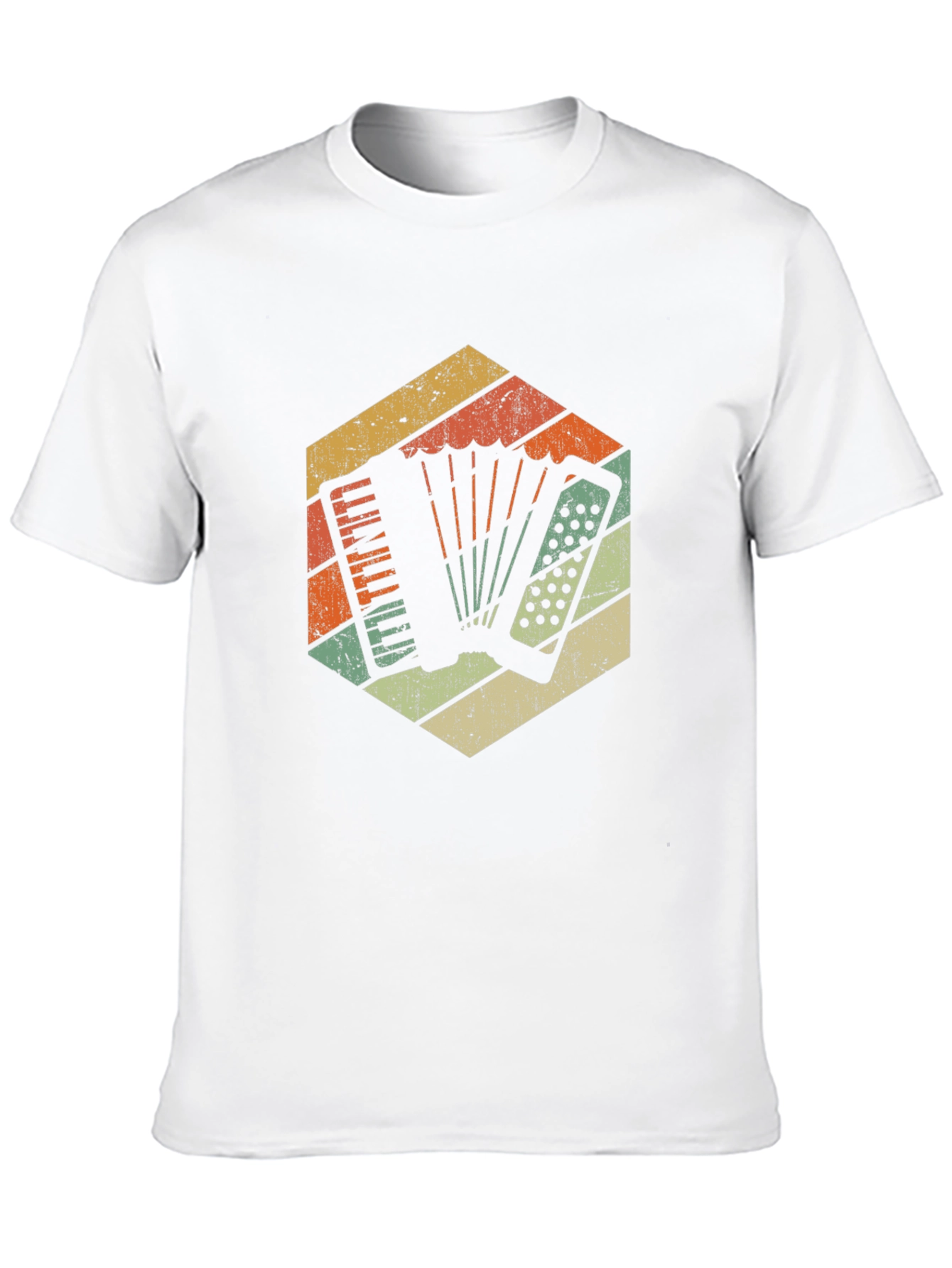 Black Vintage Accordion Retro Style T-Shirt view 10