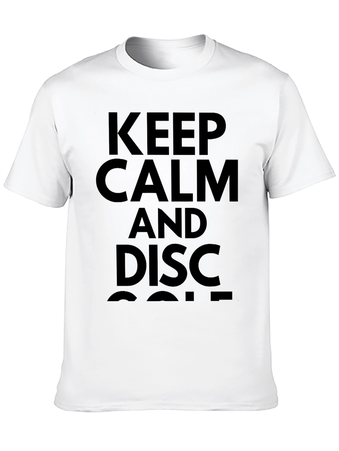 Black Keep Calm & Disc Golf Tee - Funny Disc Golf T-Shirt view 10