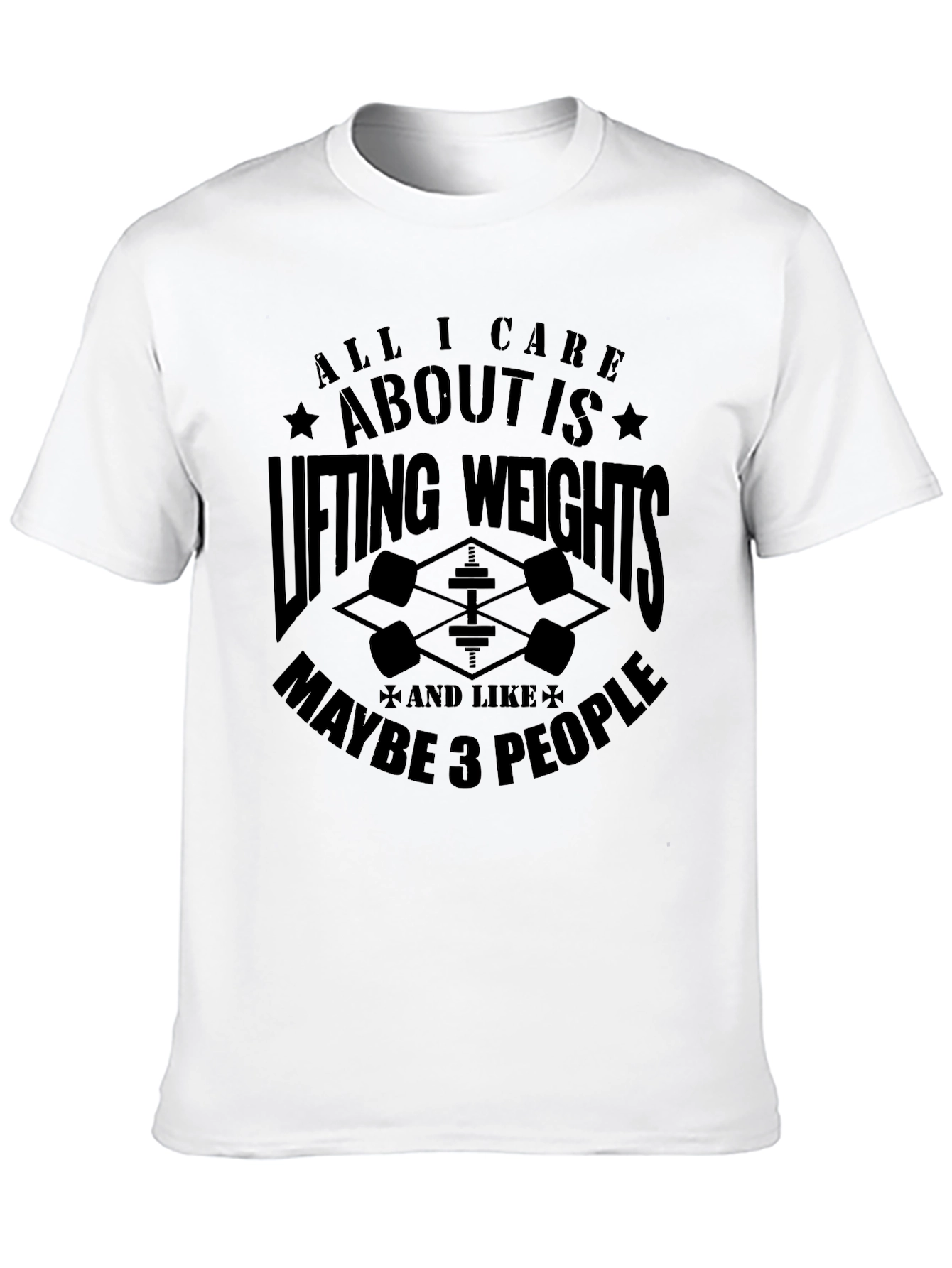 Black Funny Weightlifting T-Shirt - Lifting Weights and 3 People view 10