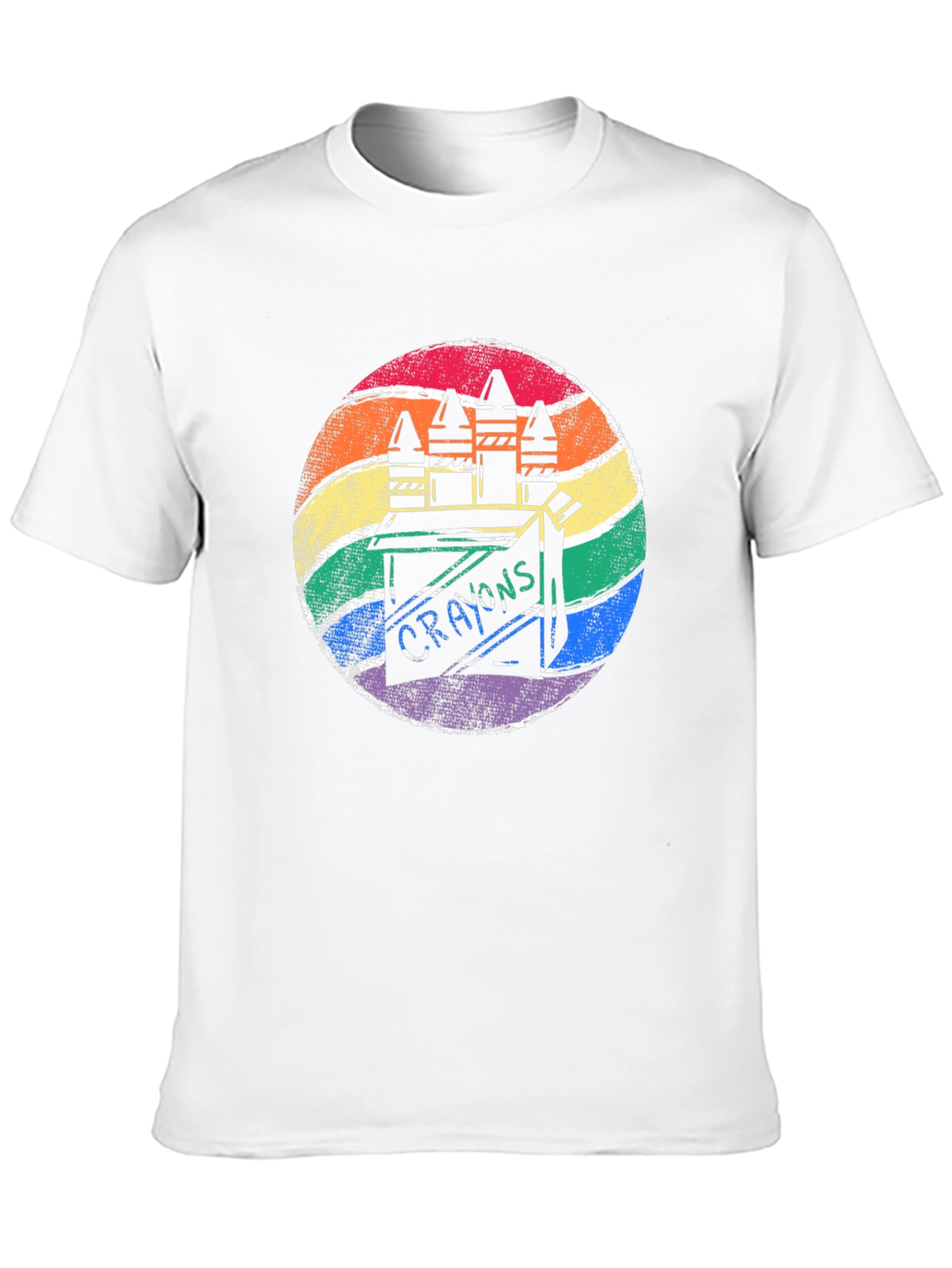 Black Retro Rainbow Crayon Box T-Shirt view 10