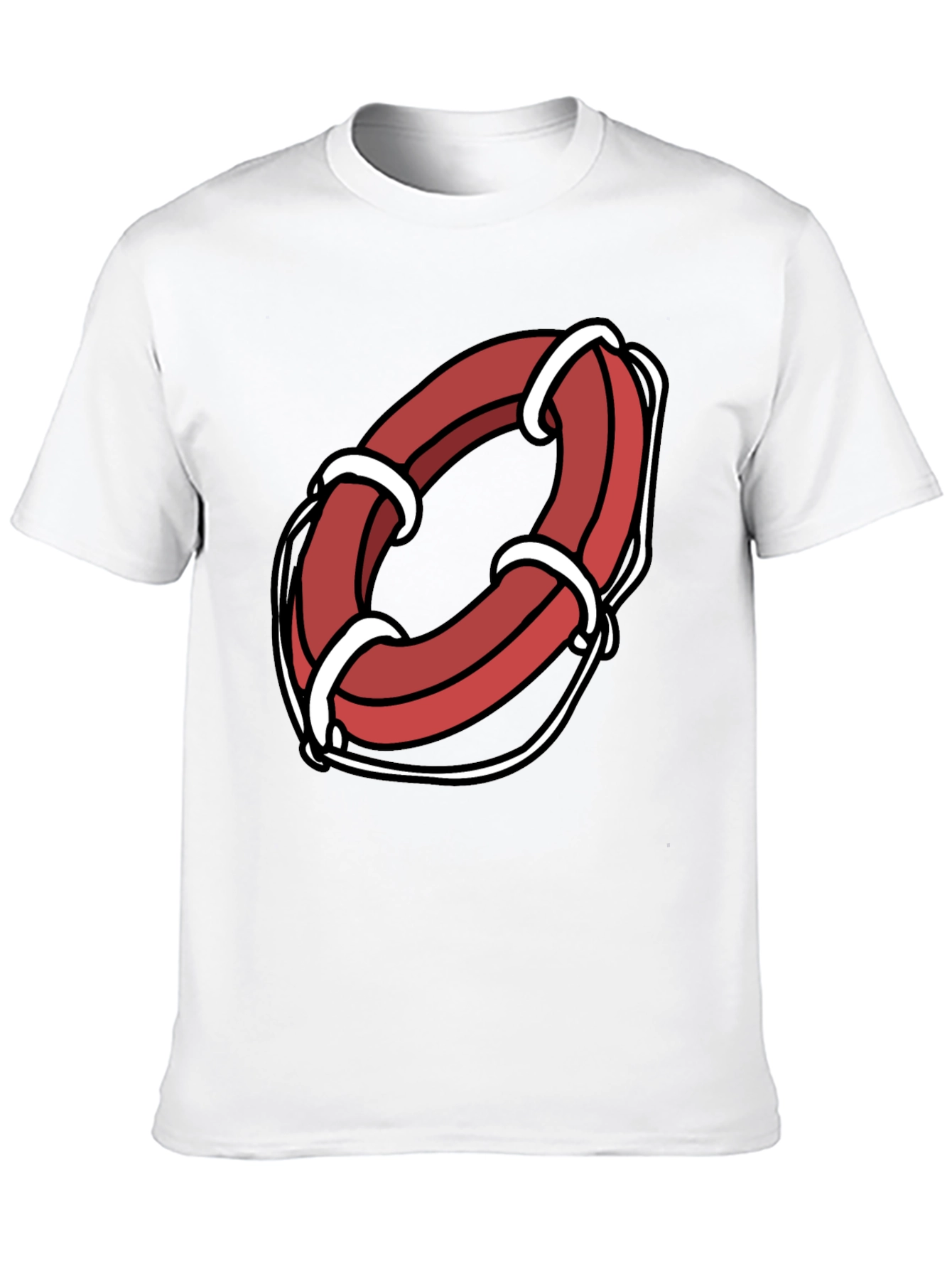 Black Cartoon Life Preserver Graphic Tee view 10