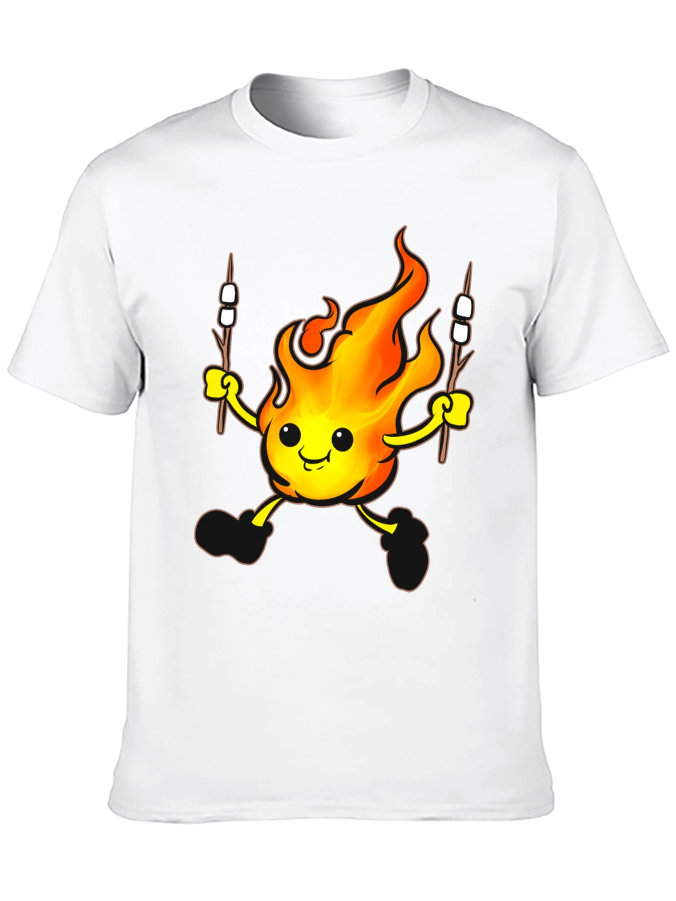 Black Funny Campfire Marshmallow T-Shirt view 10